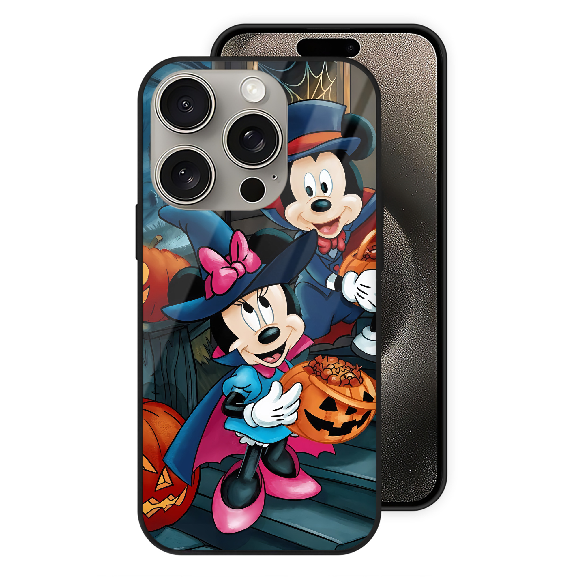 （画像用） ミッキーマウス Mickey Mouse 【iPhone15Pro対応】スマホケース 耐衝撃＆黄変防止 背面ガラス