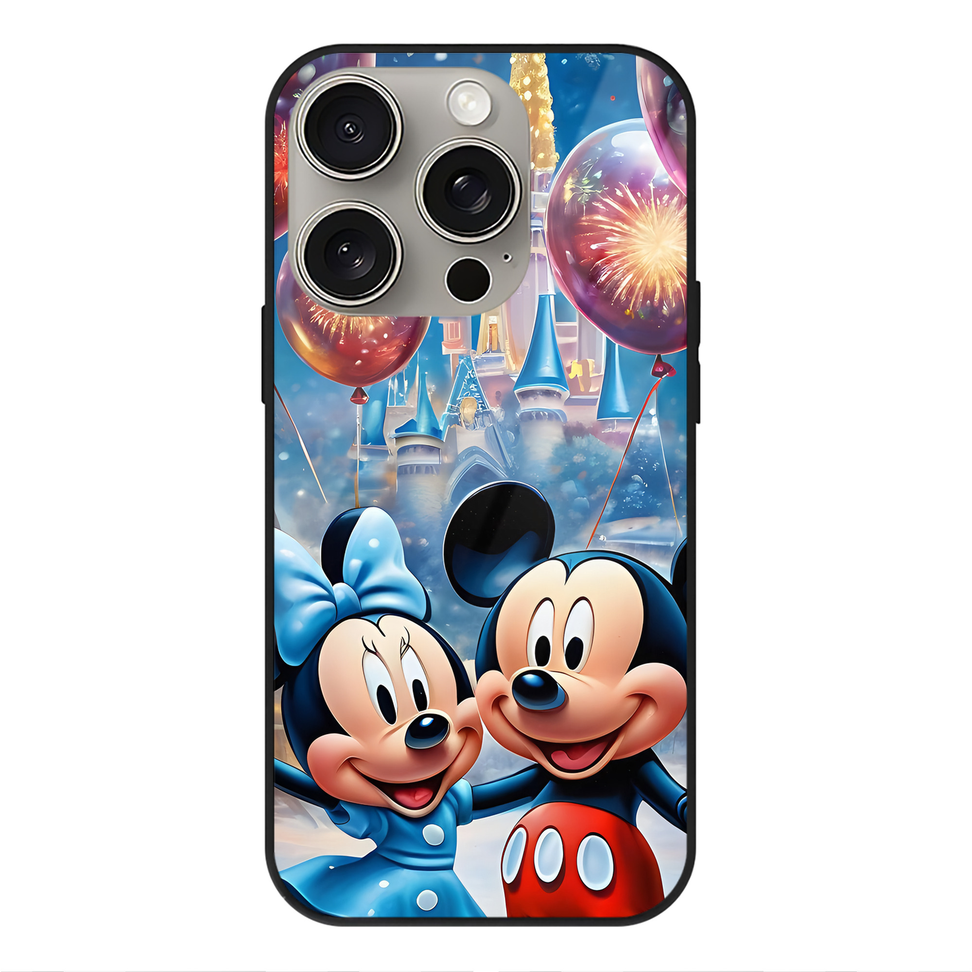 （画像用） ミッキーマウス Mickey Mouse 【iPhone15Pro対応】スマホケース 耐衝撃＆黄変防止 背面ガラス