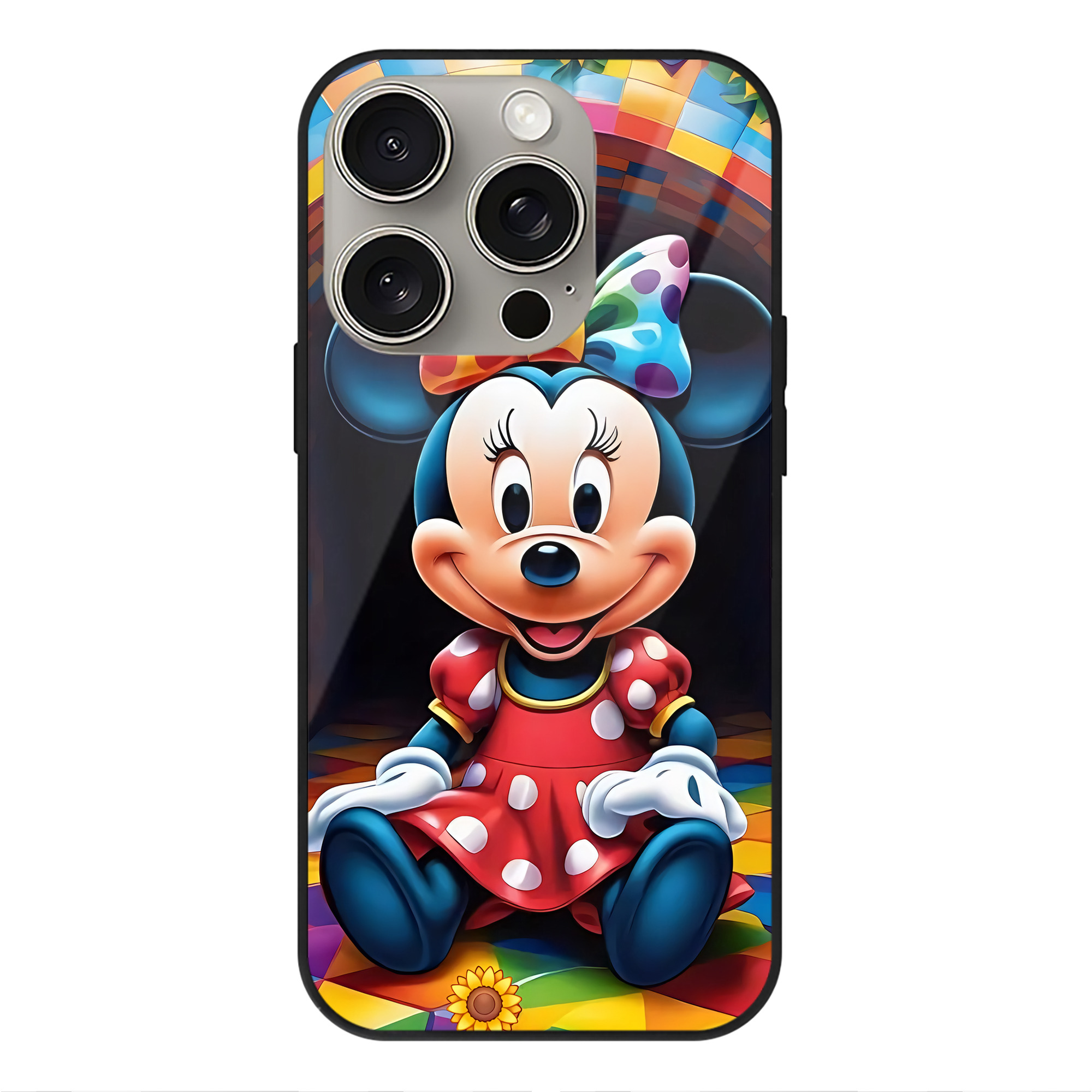 （画像用） ミッキーマウス Mickey Mouse 【iPhone15Pro対応】スマホケース 耐衝撃＆黄変防止 背面ガラス