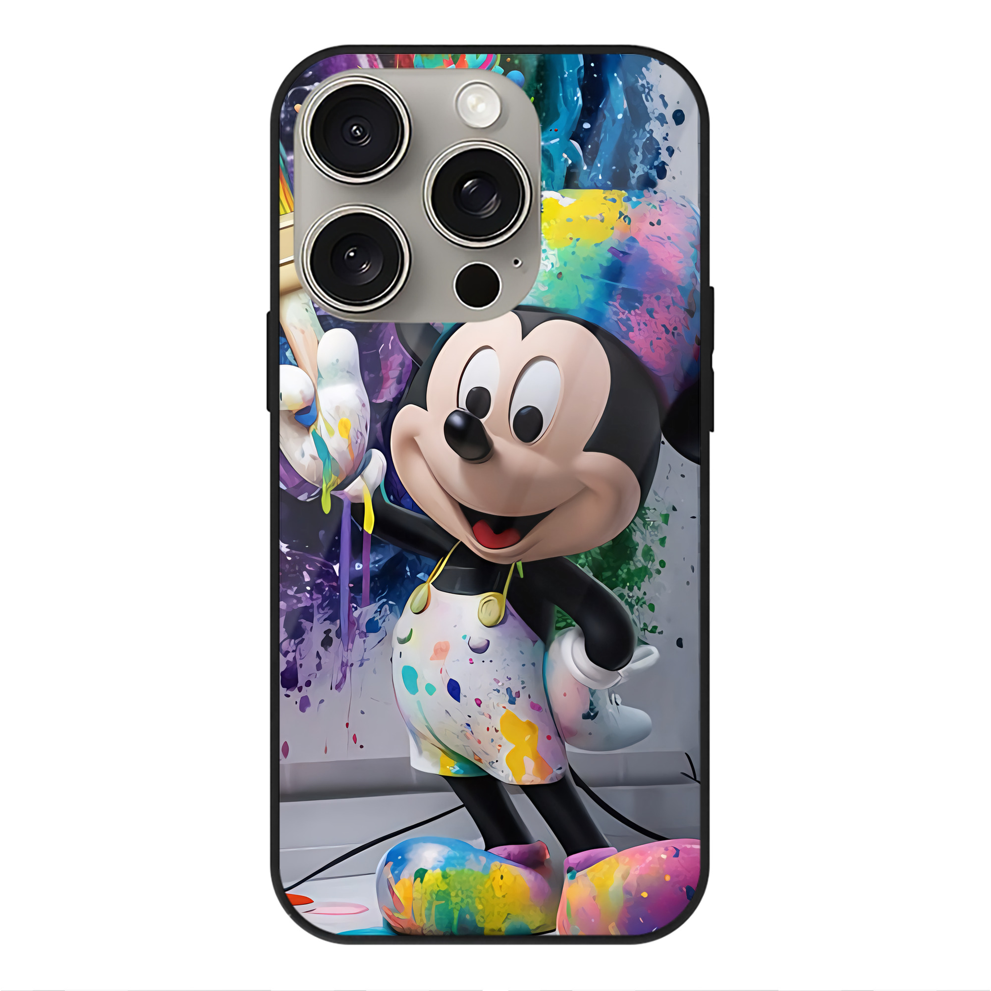 （画像用） ミッキーマウス Mickey Mouse 【iPhone15Pro対応】スマホケース 耐衝撃＆黄変防止 背面ガラス