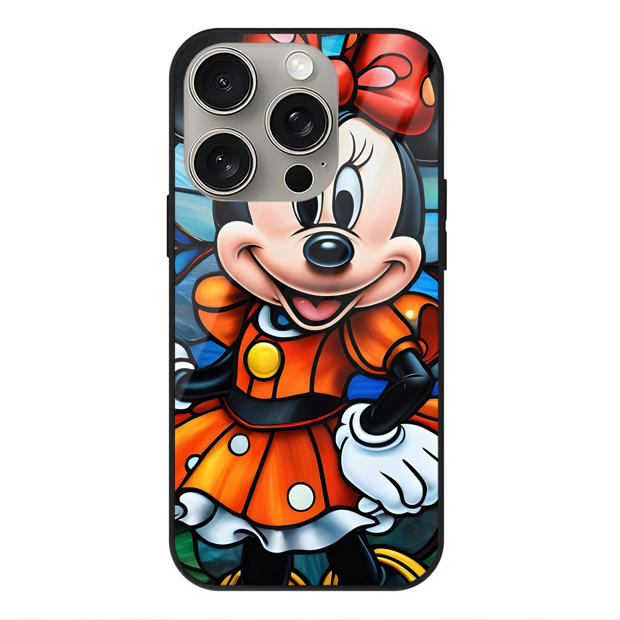 （画像用） ミッキーマウス Mickey Mouse 【iPhone15Pro対応】スマホケース 耐衝撃＆黄変防止 背面ガラス