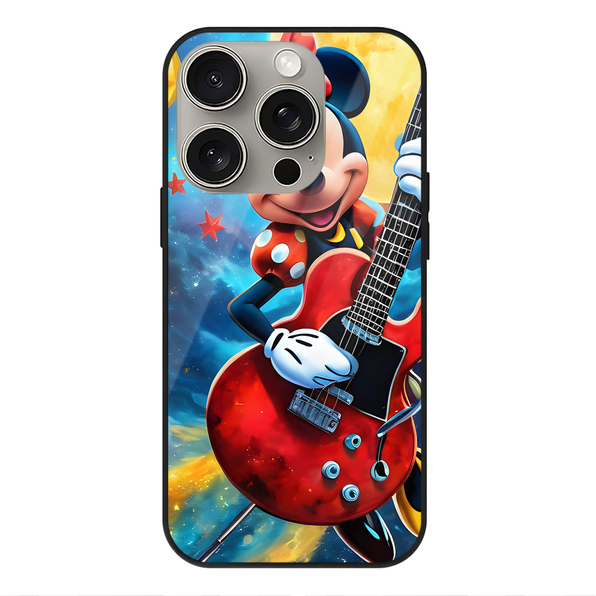 （画像用） ミッキーマウス Mickey Mouse 【iPhone15Pro対応】スマホケース 耐衝撃＆黄変防止 背面ガラス