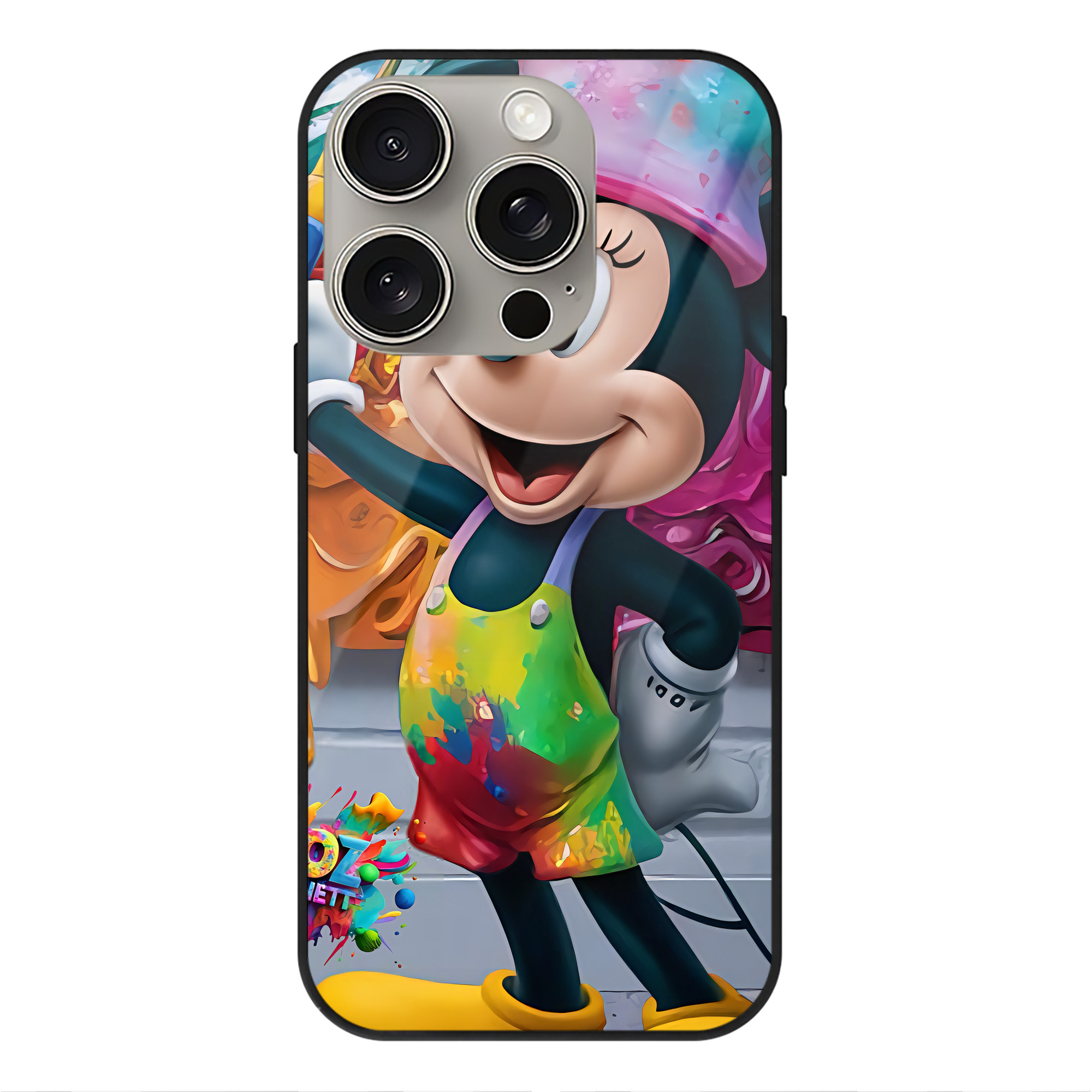 （画像用） ミッキーマウス Mickey Mouse 【iPhone15Pro対応】スマホケース 耐衝撃＆黄変防止 背面ガラス