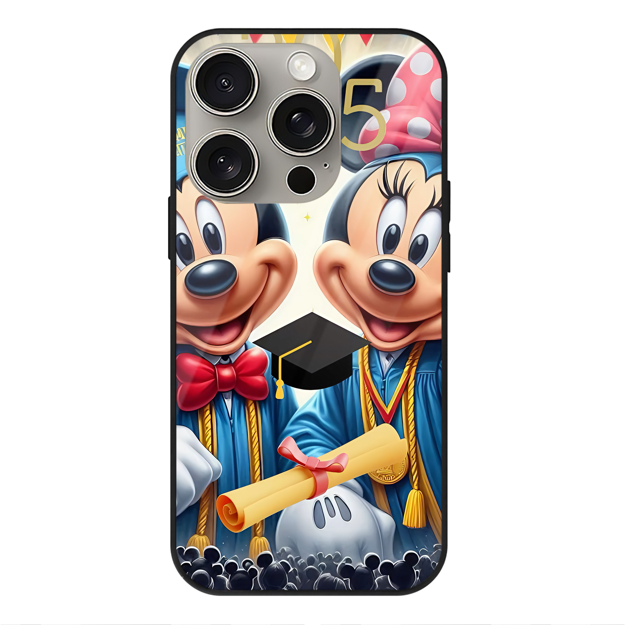 （画像用） ミッキーマウス Mickey Mouse 【iPhone15Pro対応】スマホケース 耐衝撃＆黄変防止 背面ガラス