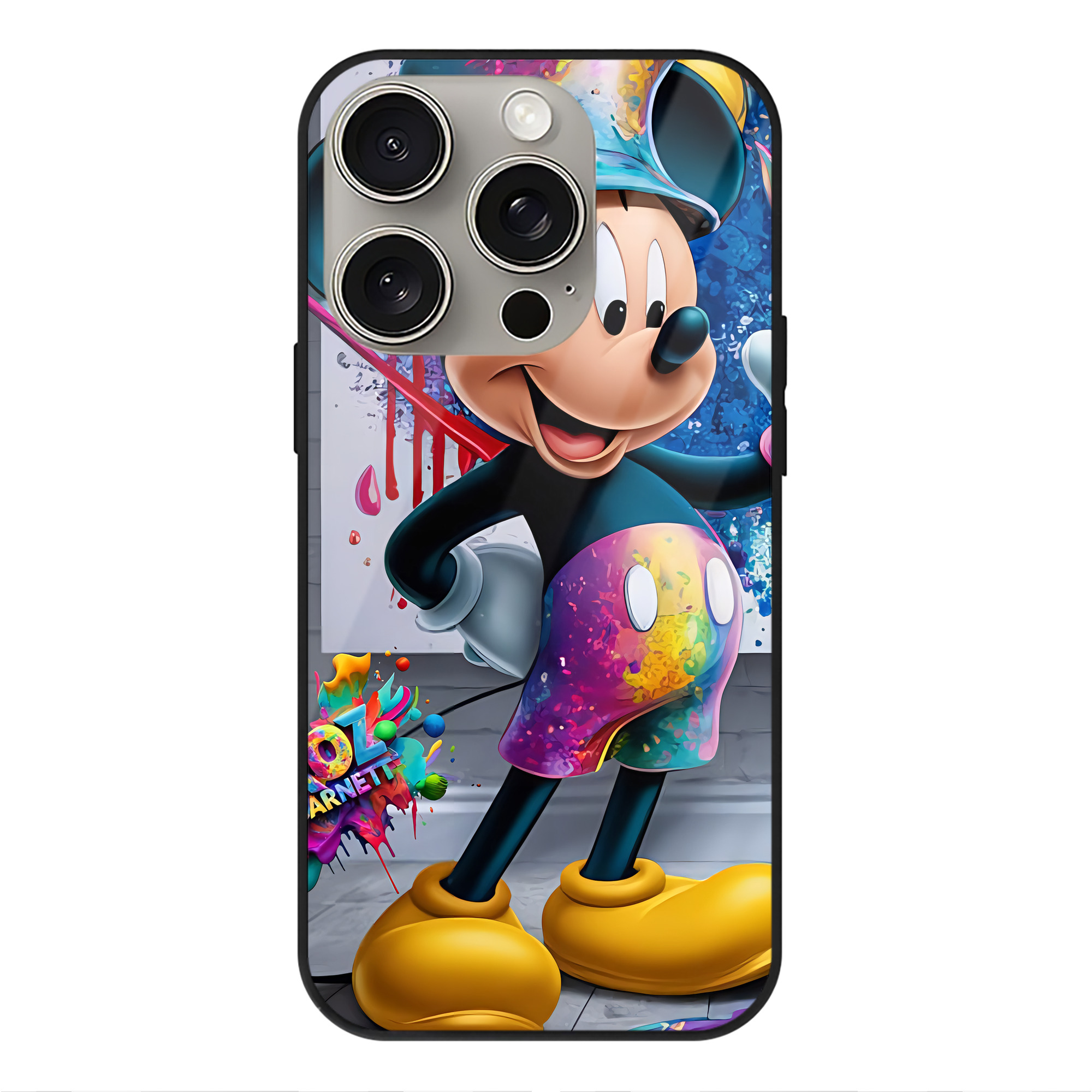 （画像用） ミッキーマウス Mickey Mouse 【iPhone15Pro対応】スマホケース 耐衝撃＆黄変防止 背面ガラス