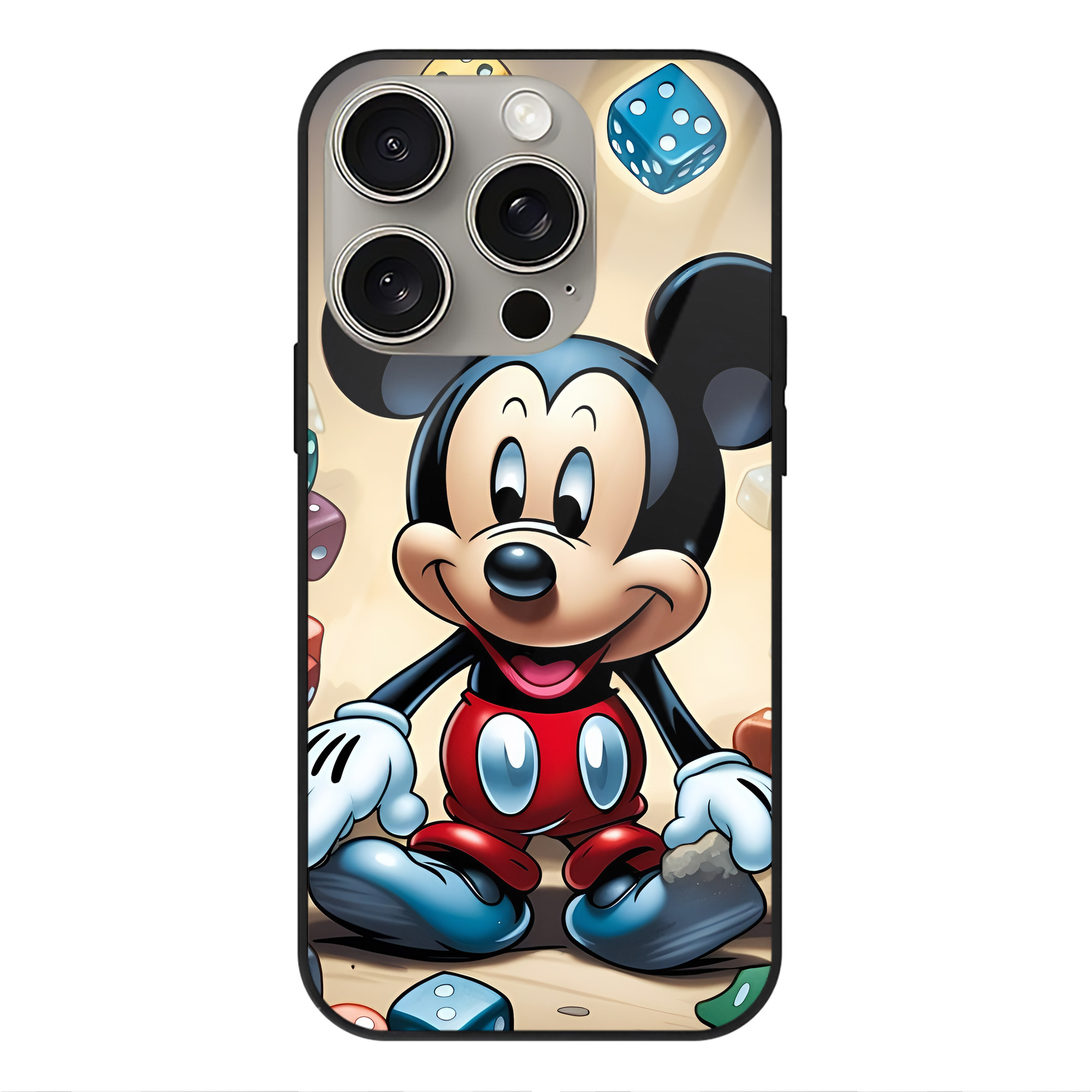 （画像用） ミッキーマウス Mickey Mouse 【iPhone15Pro対応】スマホケース 耐衝撃＆黄変防止 背面ガラス