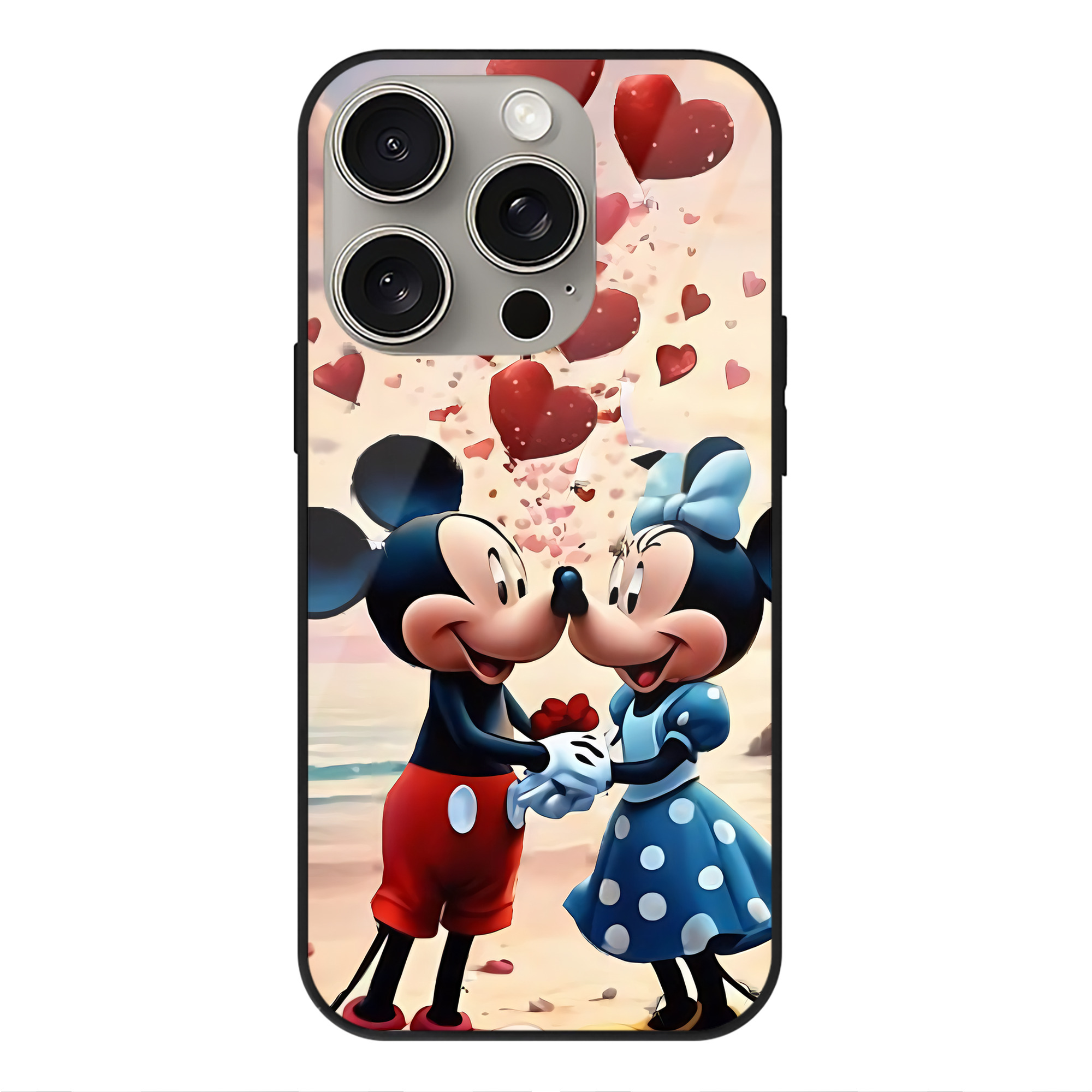 （画像用） ミッキーマウス Mickey Mouse 【iPhone15Pro対応】スマホケース 耐衝撃＆黄変防止 背面ガラス