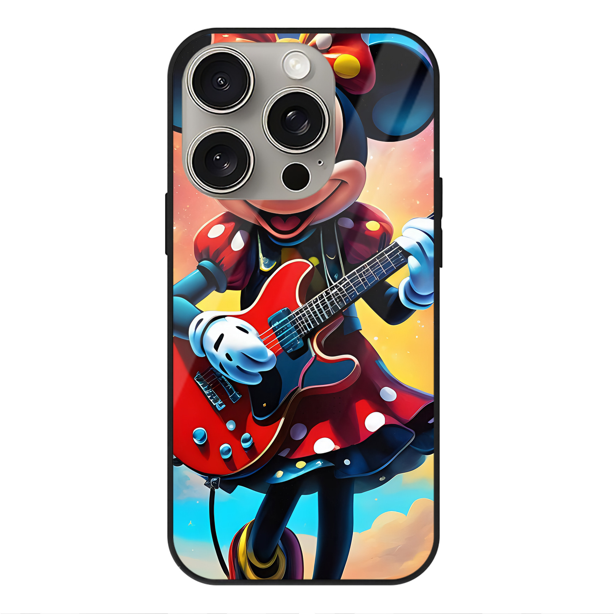 （画像用） ミッキーマウス Mickey Mouse 【iPhone15Pro対応】スマホケース 耐衝撃＆黄変防止 背面ガラス