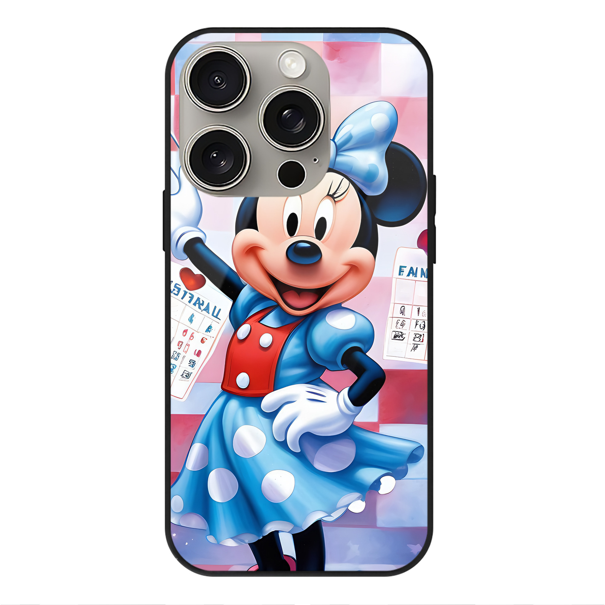 （画像用） ミッキーマウス Mickey Mouse 【iPhone15Pro対応】スマホケース 耐衝撃＆黄変防止 背面ガラス