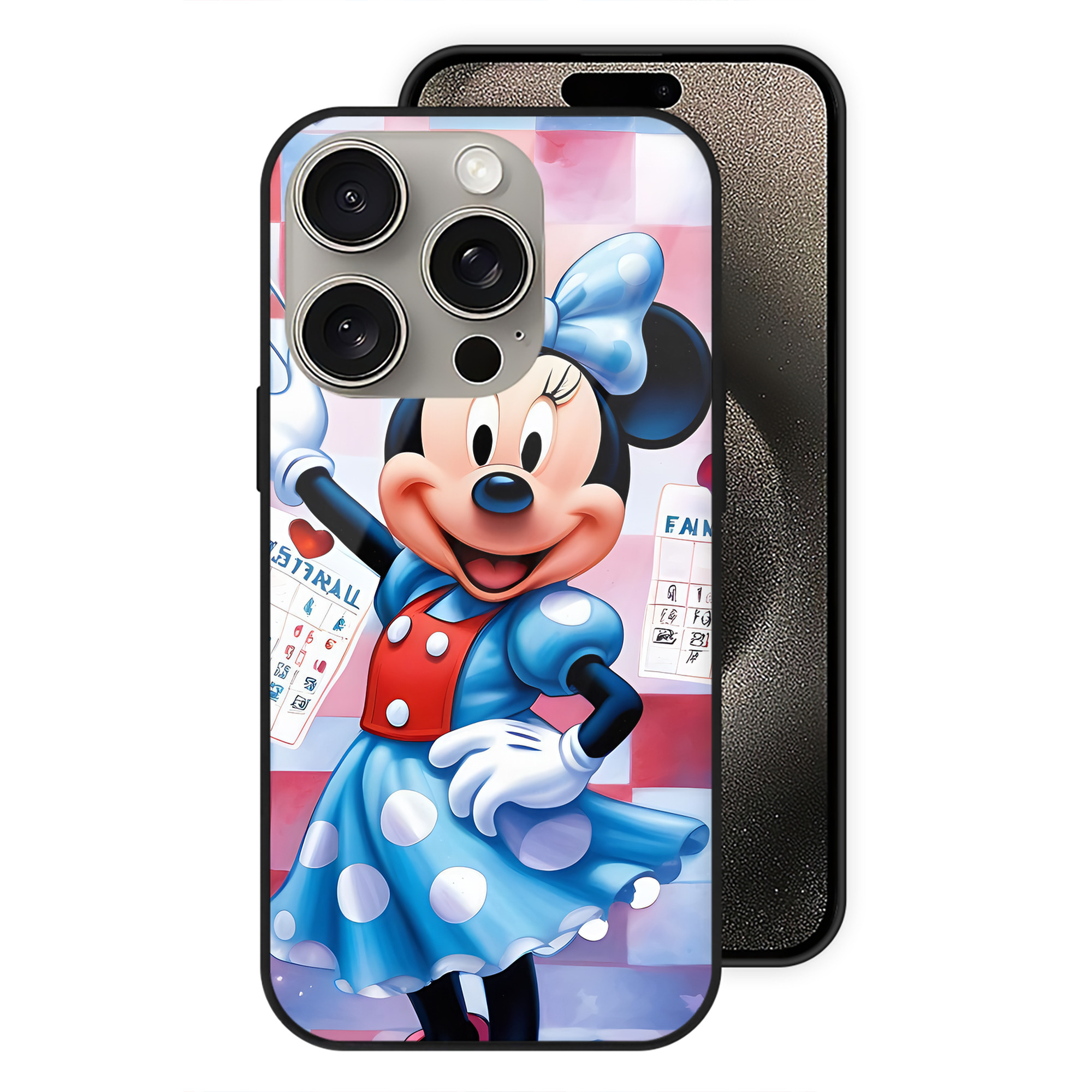 （画像用） ミッキーマウス Mickey Mouse 【iPhone15Pro対応】スマホケース 耐衝撃＆黄変防止 背面ガラス