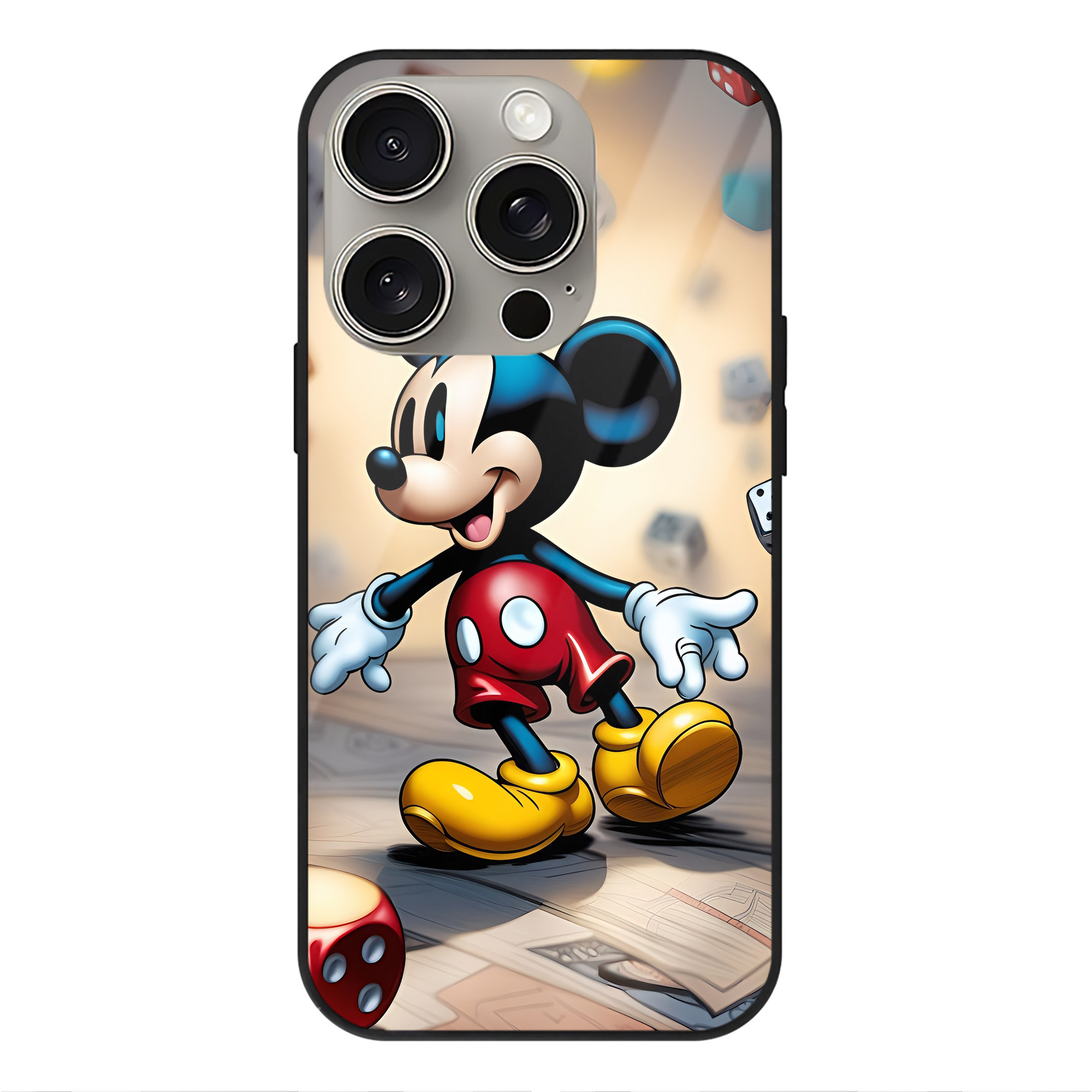（画像用） ミッキーマウス Mickey Mouse 【iPhone15Pro対応】スマホケース 耐衝撃＆黄変防止 背面ガラス