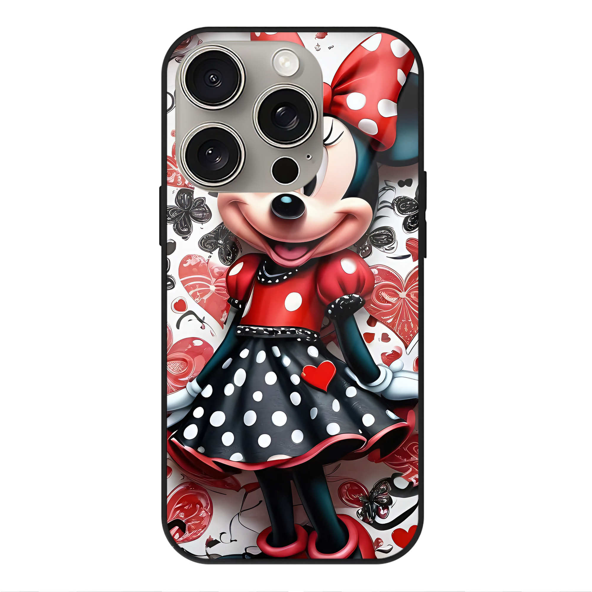 （画像用） ミッキーマウス Mickey Mouse 【iPhone15Pro対応】スマホケース 耐衝撃＆黄変防止 背面ガラス