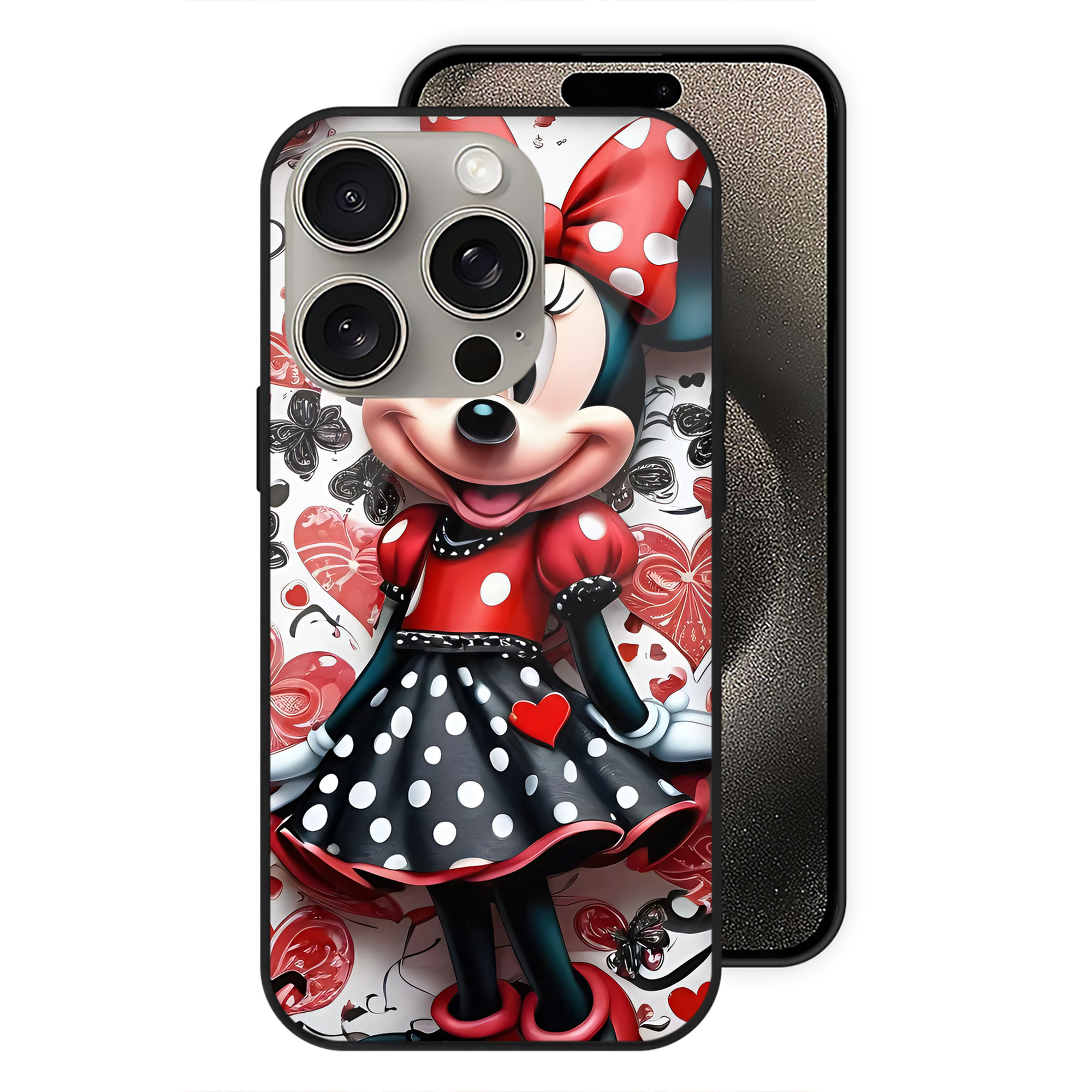 （画像用） ミッキーマウス Mickey Mouse 【iPhone15Pro対応】スマホケース 耐衝撃＆黄変防止 背面ガラス
