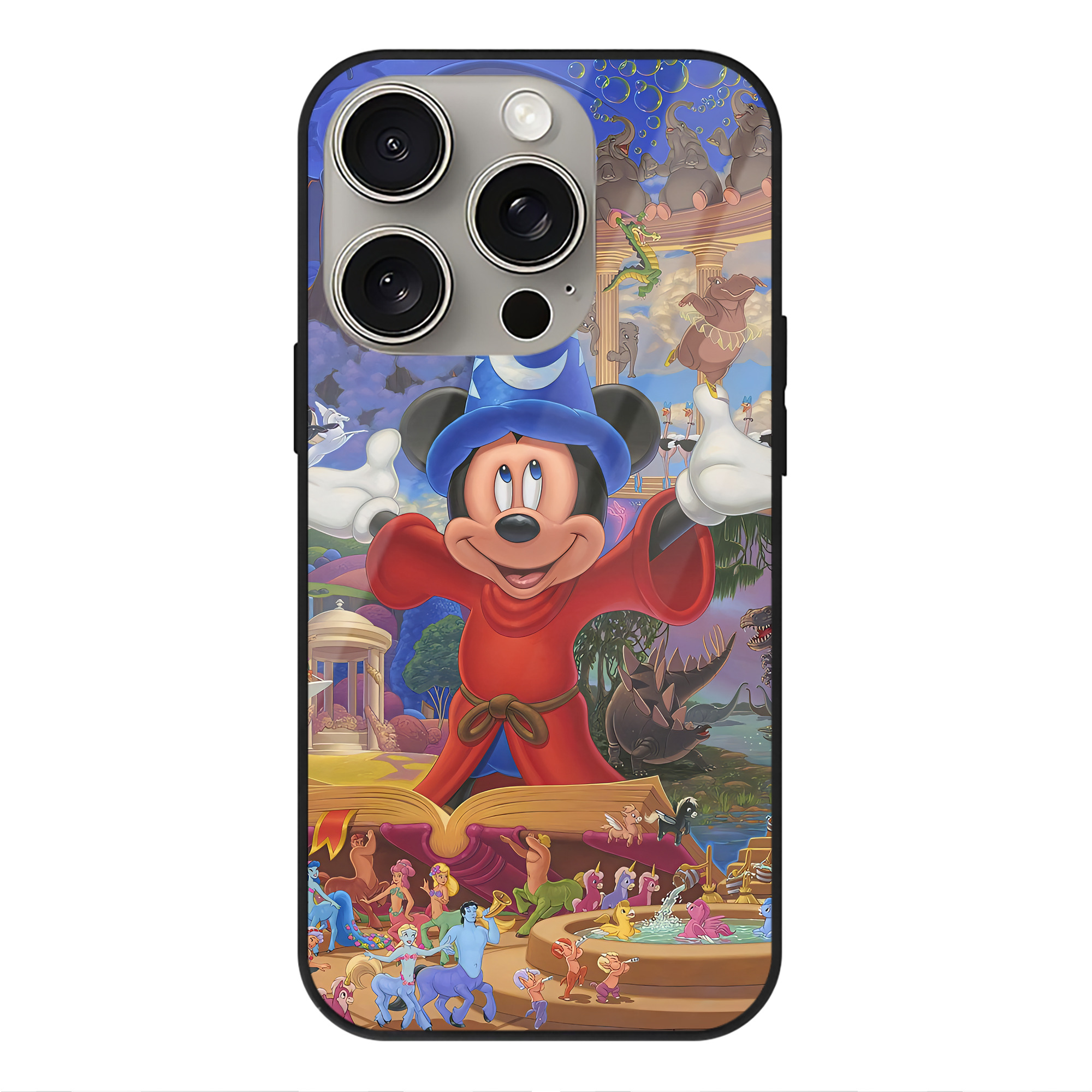 （画像用） ミッキーマウス Mickey Mouse 【iPhone15Pro対応】スマホケース 耐衝撃＆黄変防止 背面ガラス