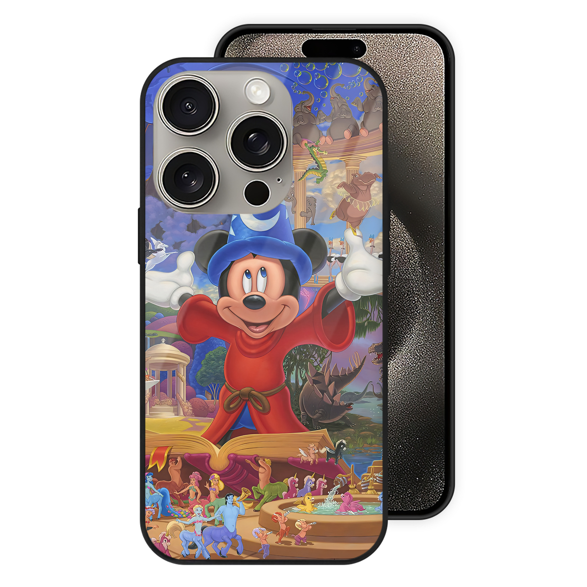 （画像用） ミッキーマウス Mickey Mouse 【iPhone15Pro対応】スマホケース 耐衝撃＆黄変防止 背面ガラス