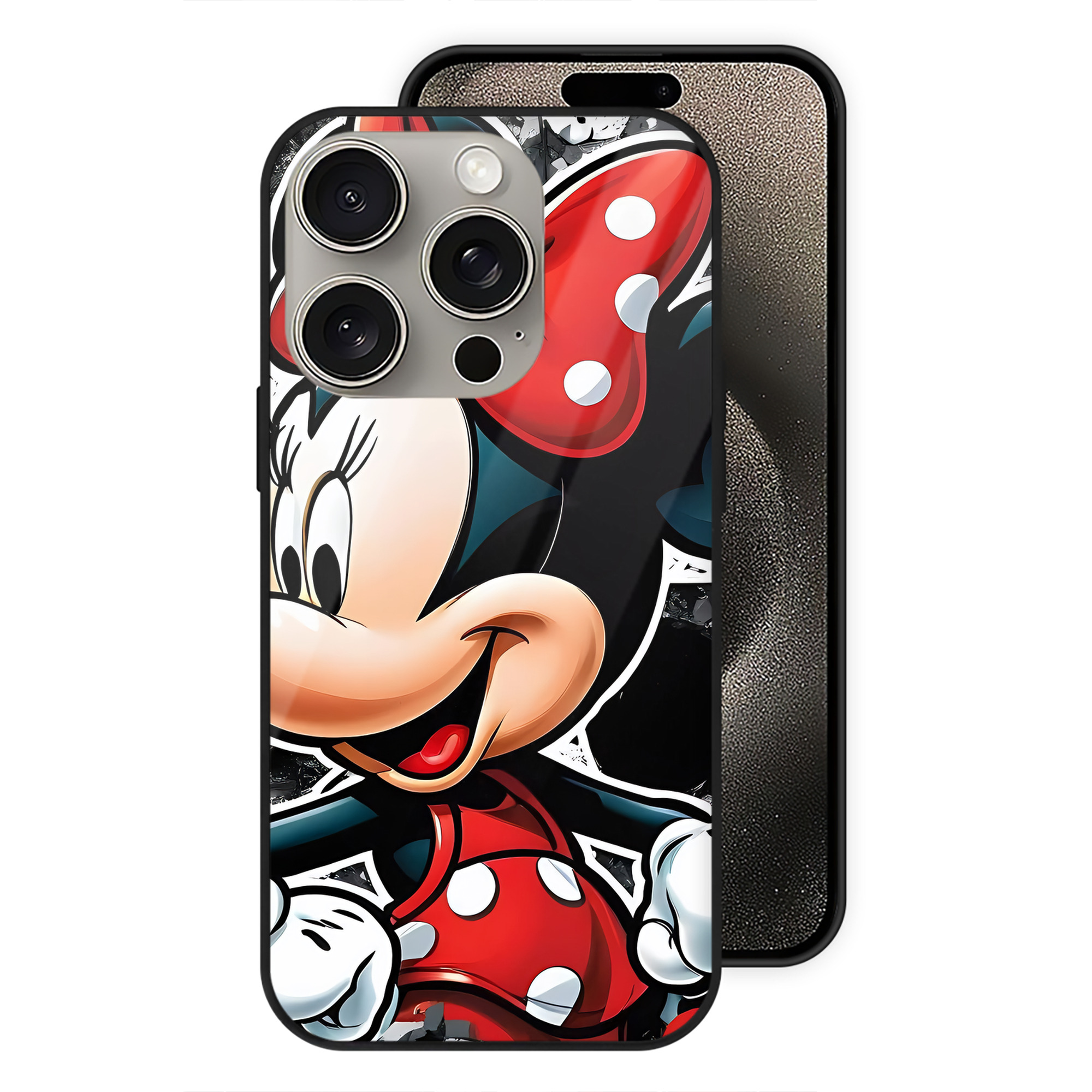 （画像用） ミッキーマウス Mickey Mouse 【iPhone15Pro対応】スマホケース 耐衝撃＆黄変防止 背面ガラス