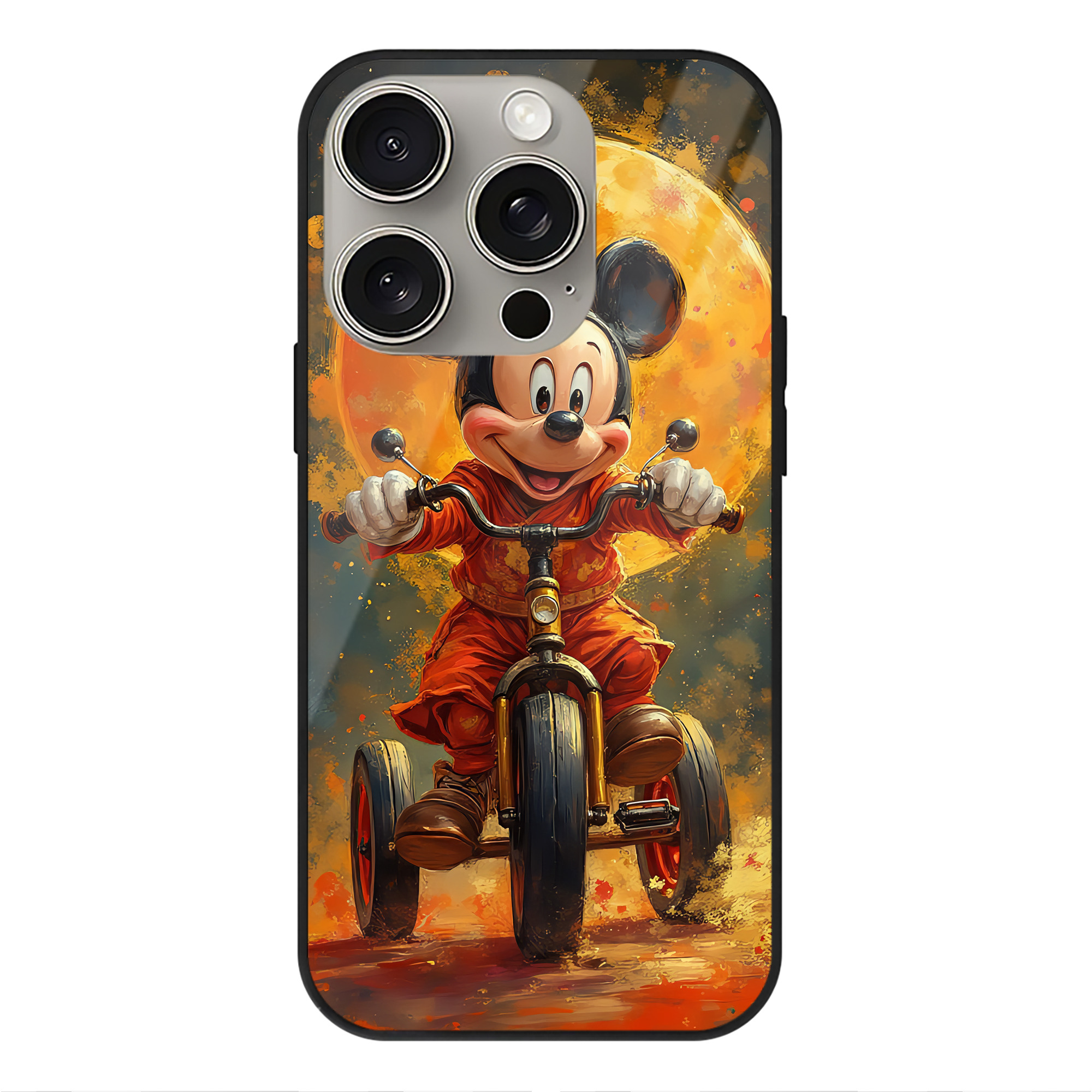 （画像用） ミッキーマウス Mickey Mouse 【iPhone15Pro対応】スマホケース 耐衝撃＆黄変防止 背面ガラス