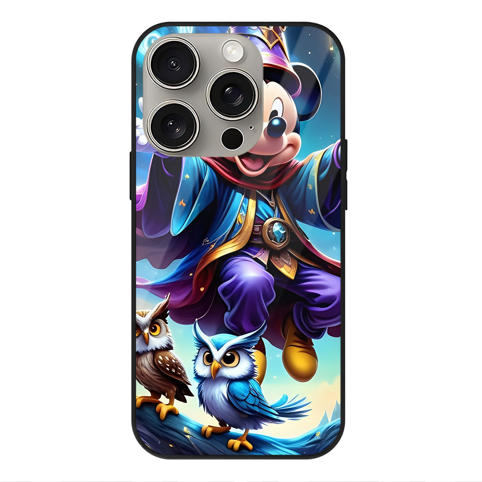 （画像用） ミッキーマウス Mickey Mouse 【iPhone15Pro対応】スマホケース 耐衝撃＆黄変防止 背面ガラス
