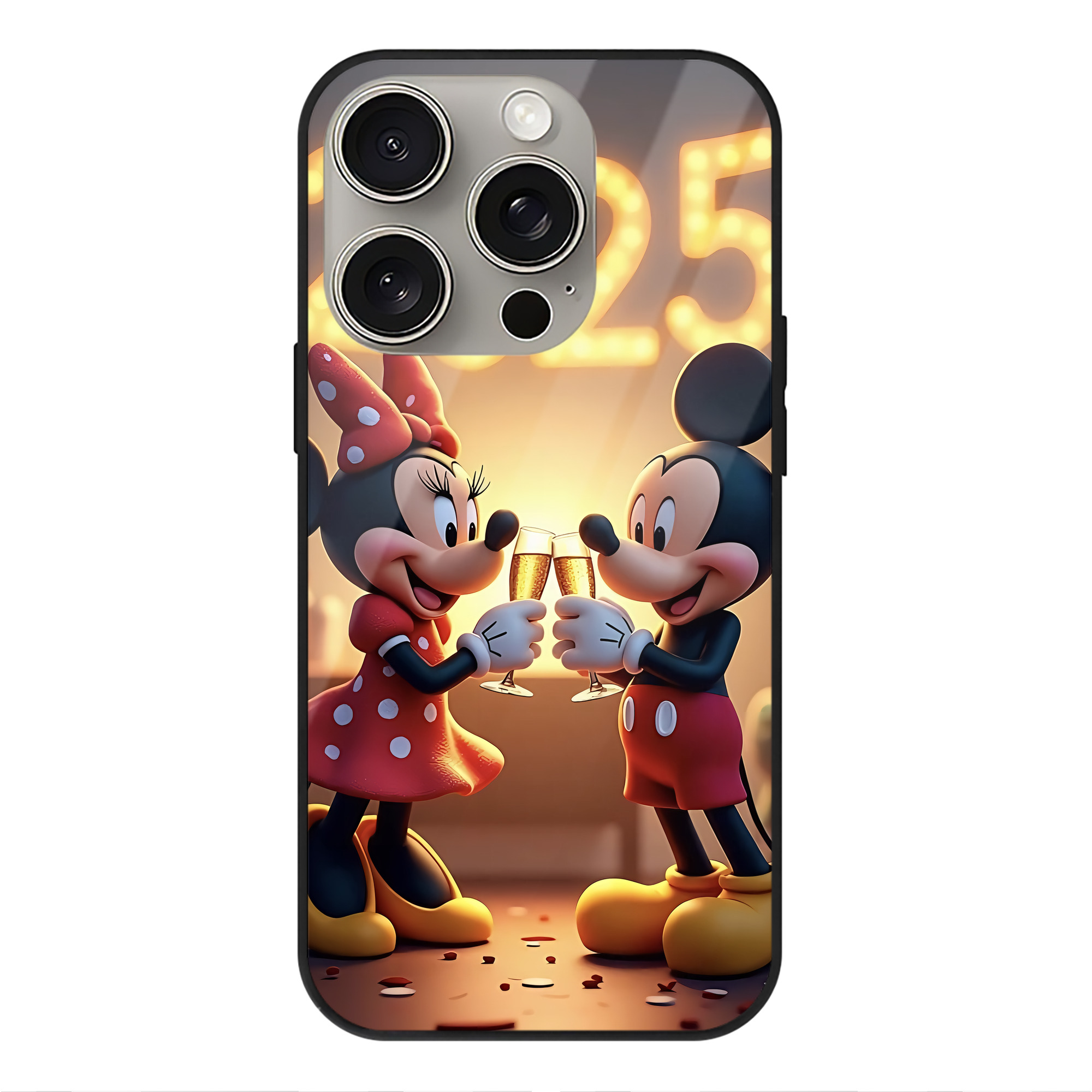 （画像用） ミッキーマウス Mickey Mouse 【iPhone15Pro対応】スマホケース 耐衝撃＆黄変防止 背面ガラス