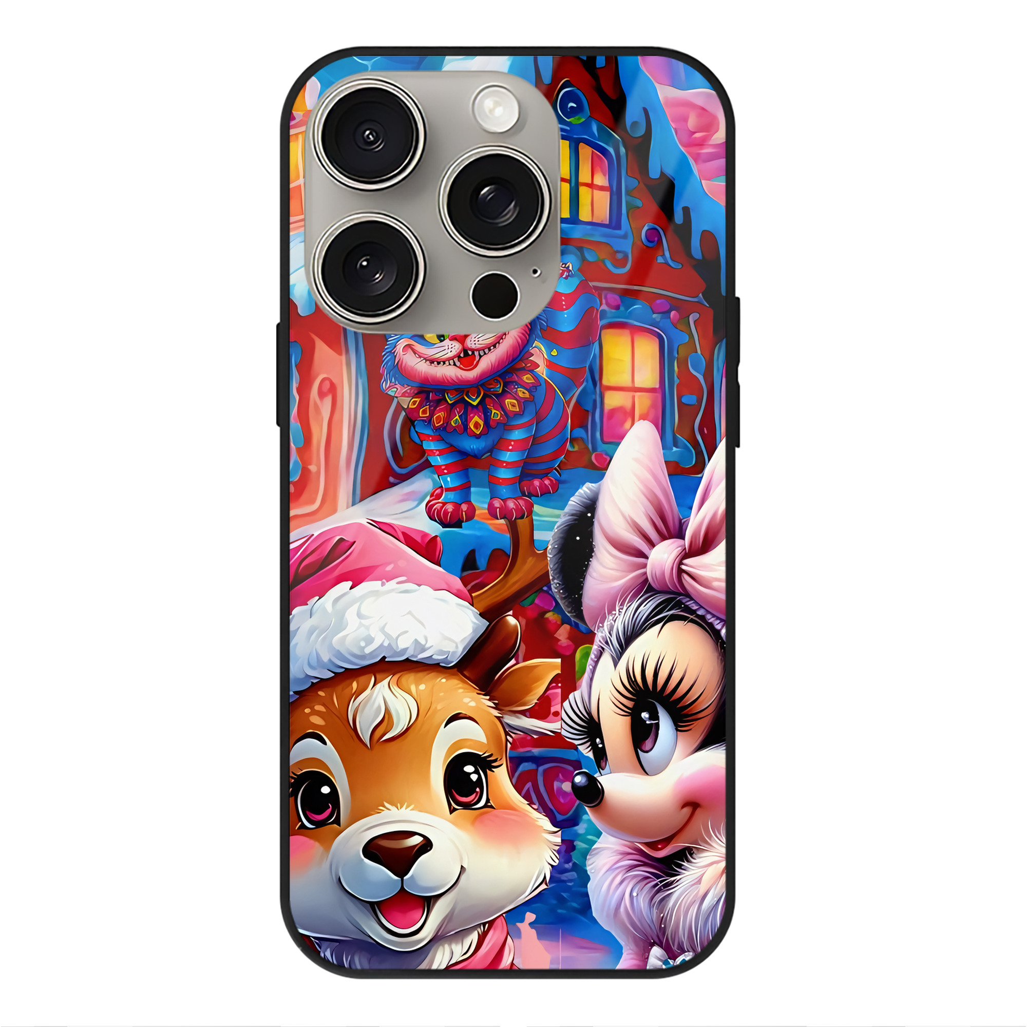 （画像用） ミッキーマウス Mickey Mouse 【iPhone15Pro対応】スマホケース 耐衝撃＆黄変防止 背面ガラス