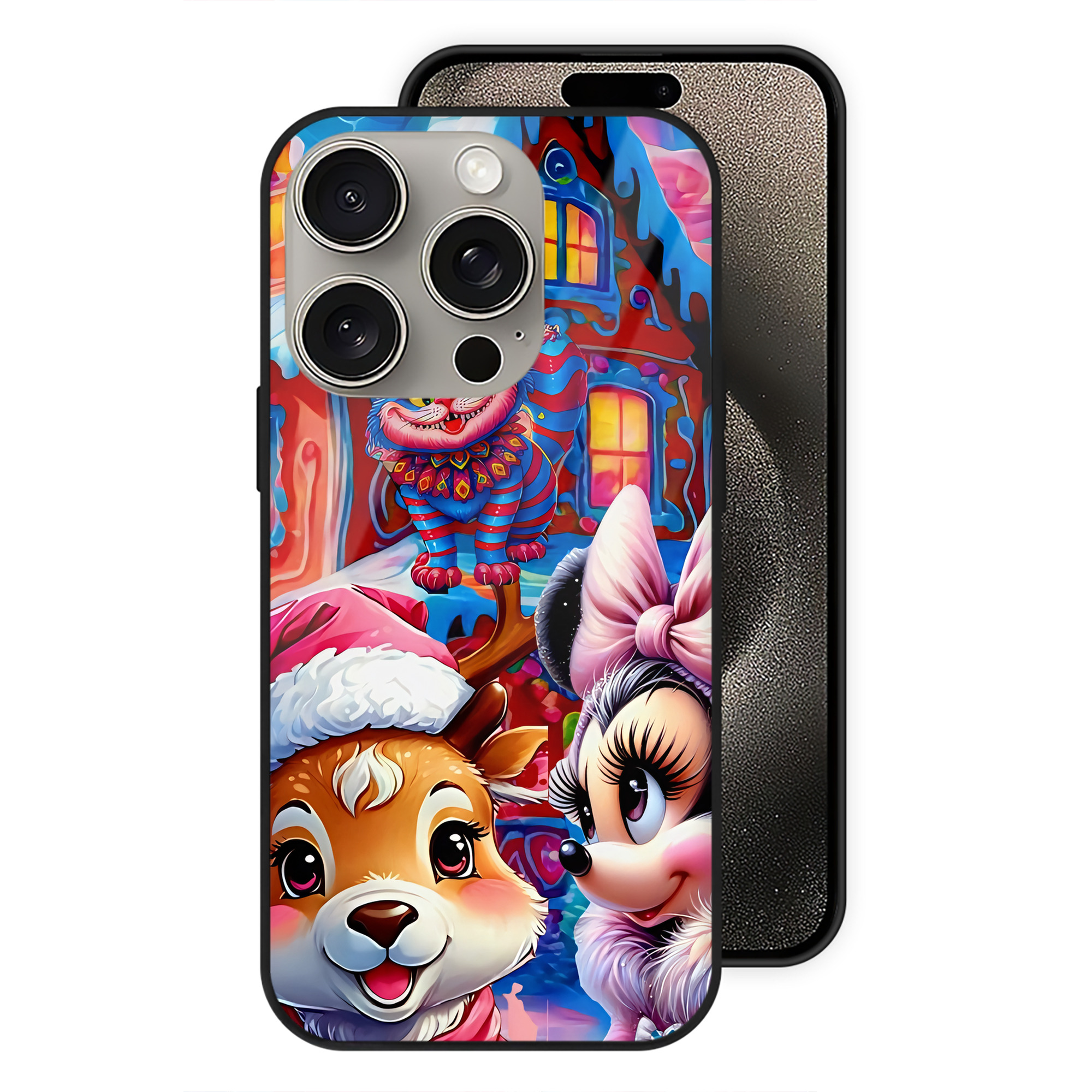 （画像用） ミッキーマウス Mickey Mouse 【iPhone15Pro対応】スマホケース 耐衝撃＆黄変防止 背面ガラス