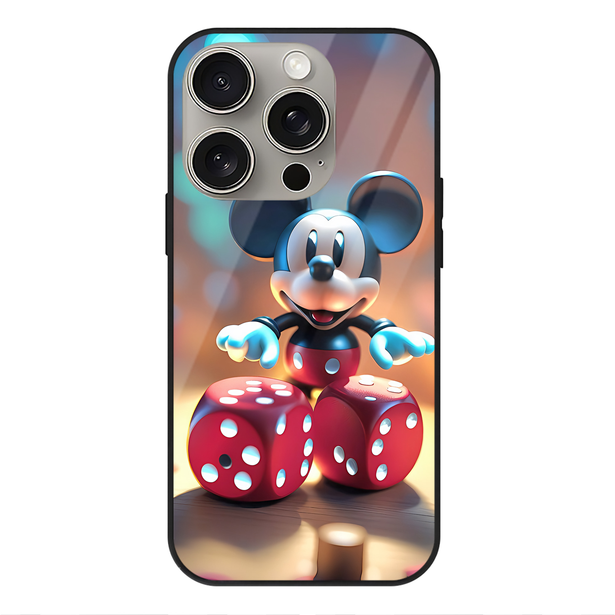 （画像用） ミッキーマウス Mickey Mouse 【iPhone15Pro対応】スマホケース 耐衝撃＆黄変防止 背面ガラス