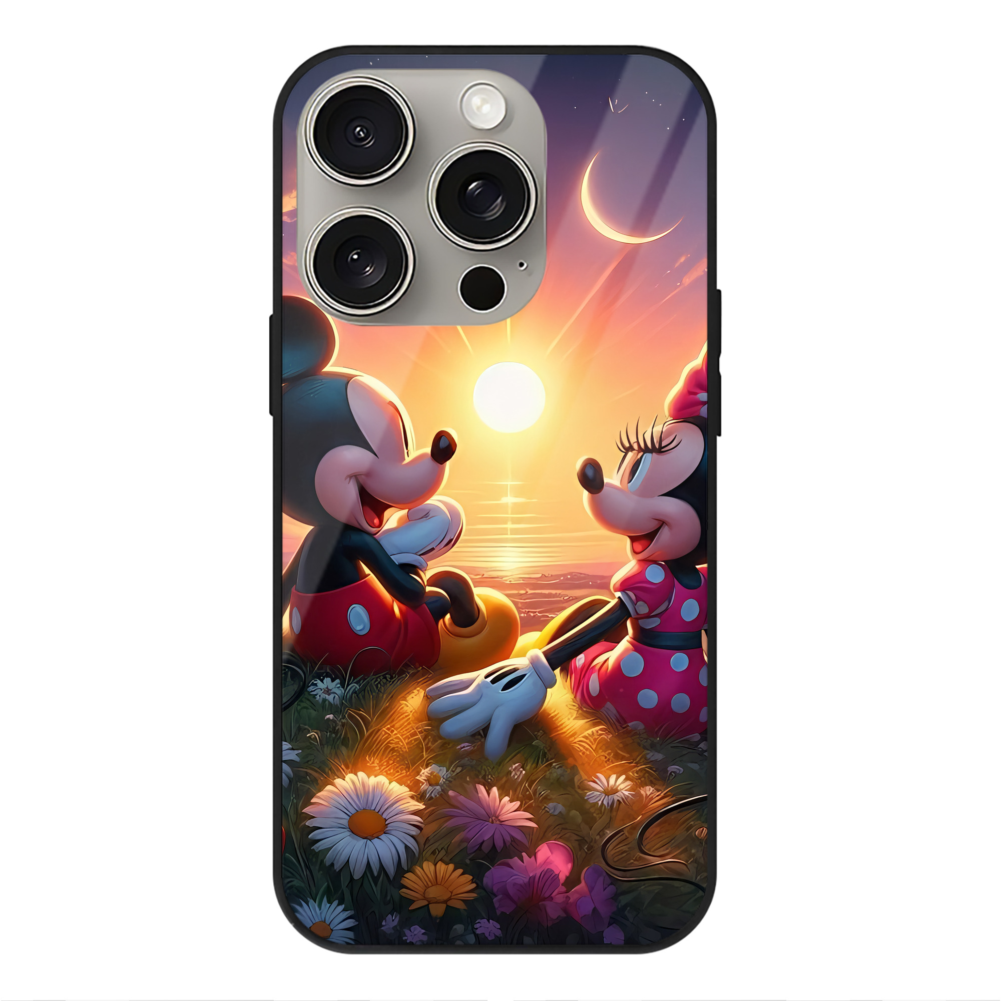 （画像用） ミッキーマウス Mickey Mouse 【iPhone15Pro対応】スマホケース 耐衝撃＆黄変防止 背面ガラス