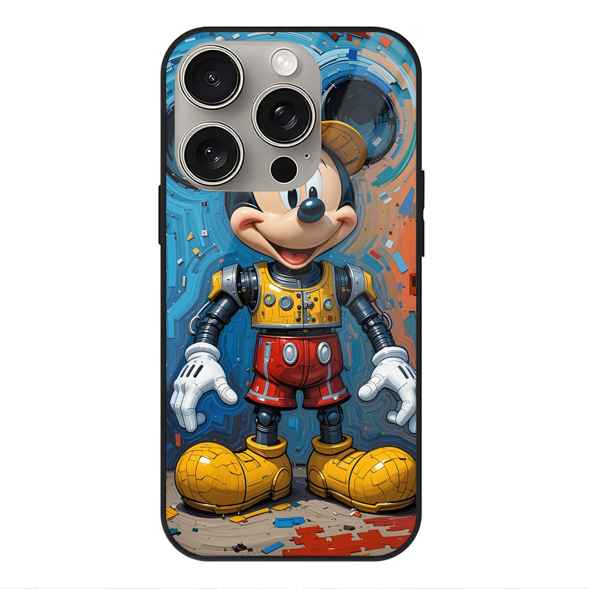 （画像用） ミッキーマウス Mickey Mouse 【iPhone15Pro対応】スマホケース 耐衝撃＆黄変防止 背面ガラス