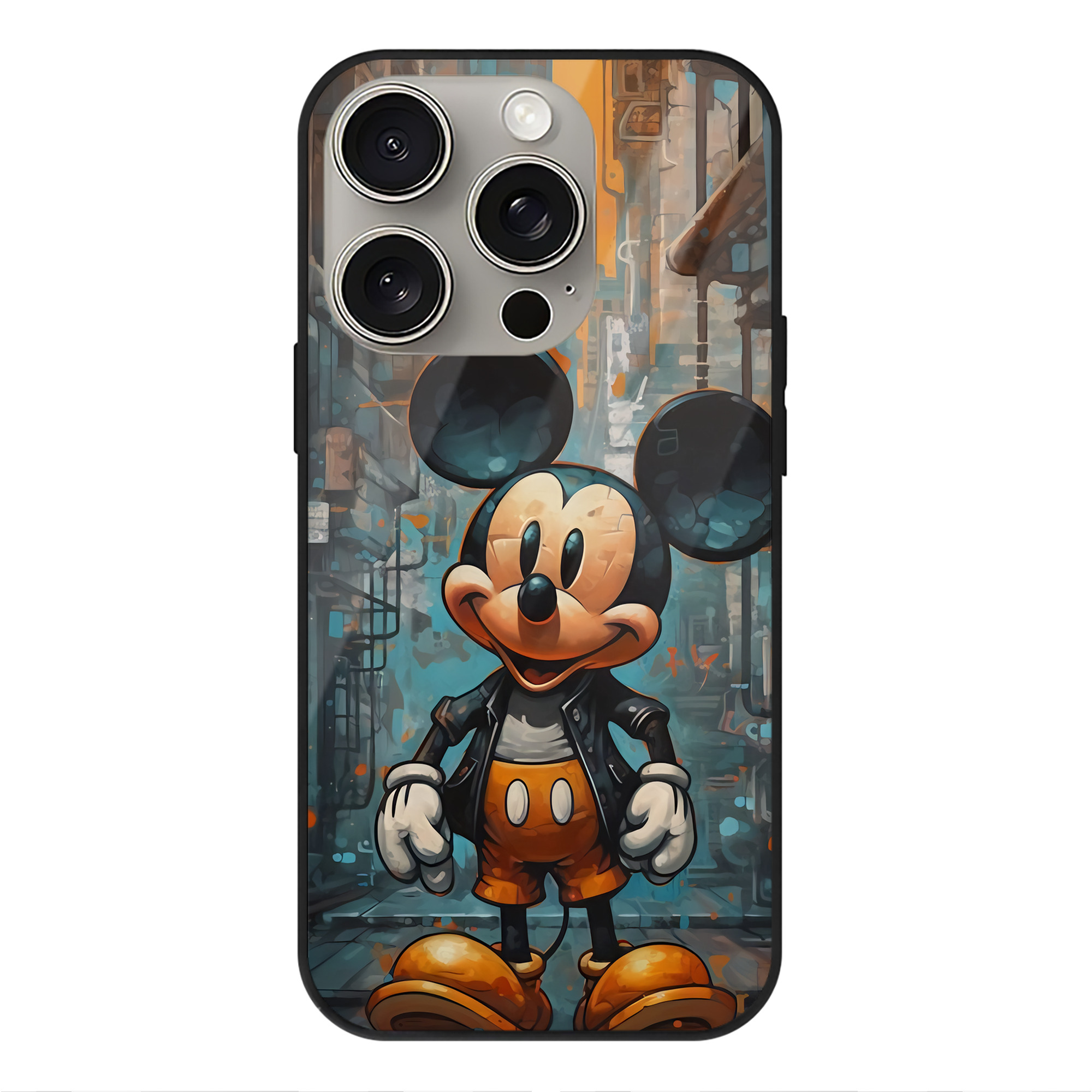 （画像用） ミッキーマウス Mickey Mouse 【iPhone15Pro対応】スマホケース 耐衝撃＆黄変防止 背面ガラス