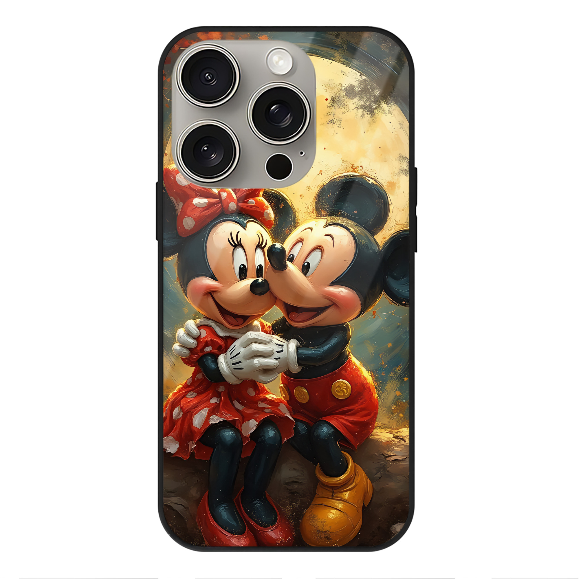 （画像用） ミッキーマウス Mickey Mouse 【iPhone15Pro対応】スマホケース 耐衝撃＆黄変防止 背面ガラス