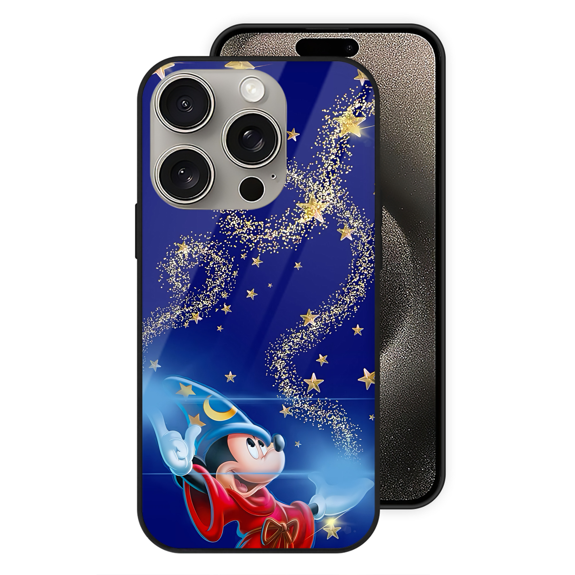 （画像用） ミッキーマウス Mickey Mouse 【iPhone15Pro対応】スマホケース 耐衝撃＆黄変防止 背面ガラス