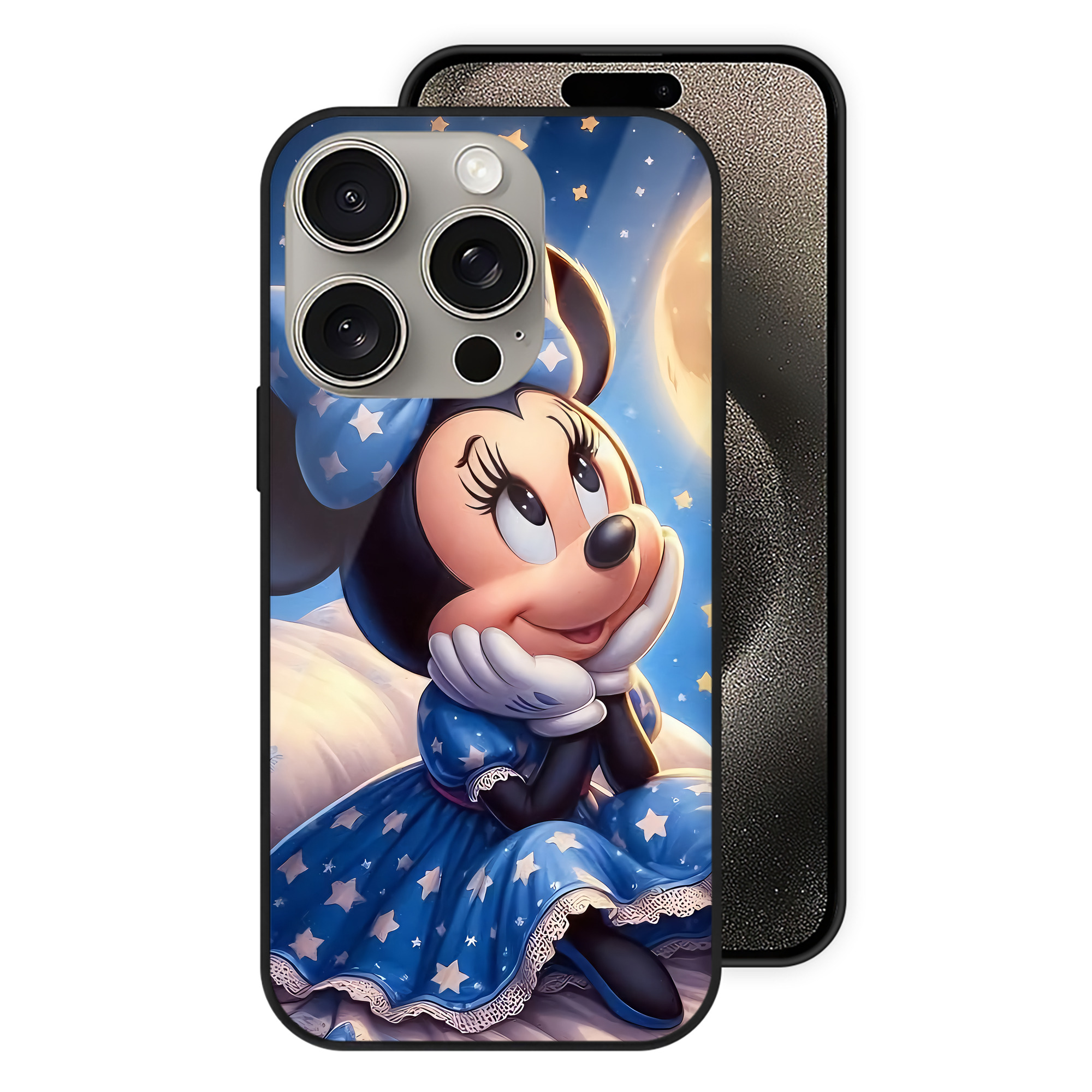 （画像用） ミッキーマウス Mickey Mouse 【iPhone15Pro対応】スマホケース 耐衝撃＆黄変防止 背面ガラス