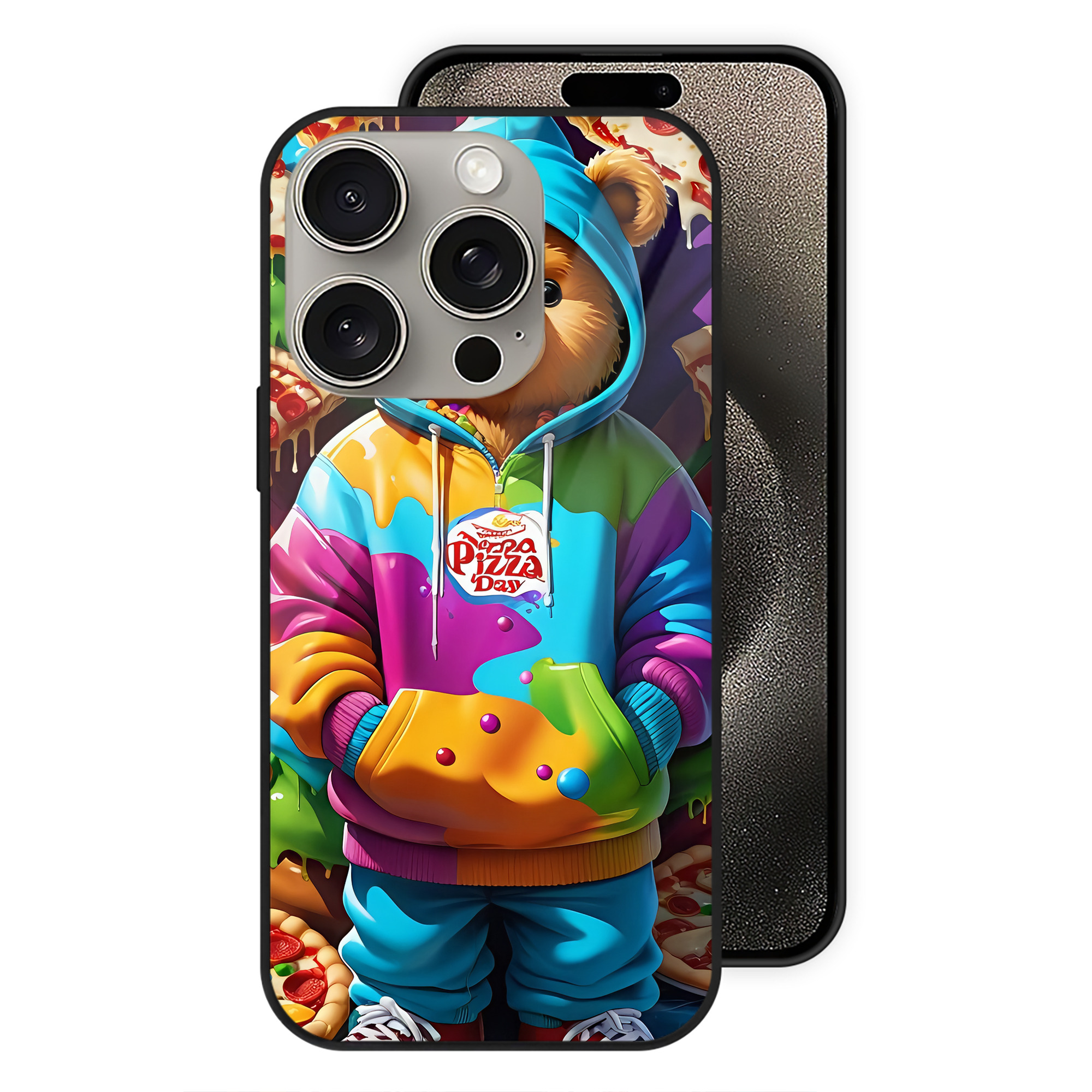 （画像用） ミッキーマウス Mickey Mouse 【iPhone15Pro対応】スマホケース 耐衝撃＆黄変防止 背面ガラス