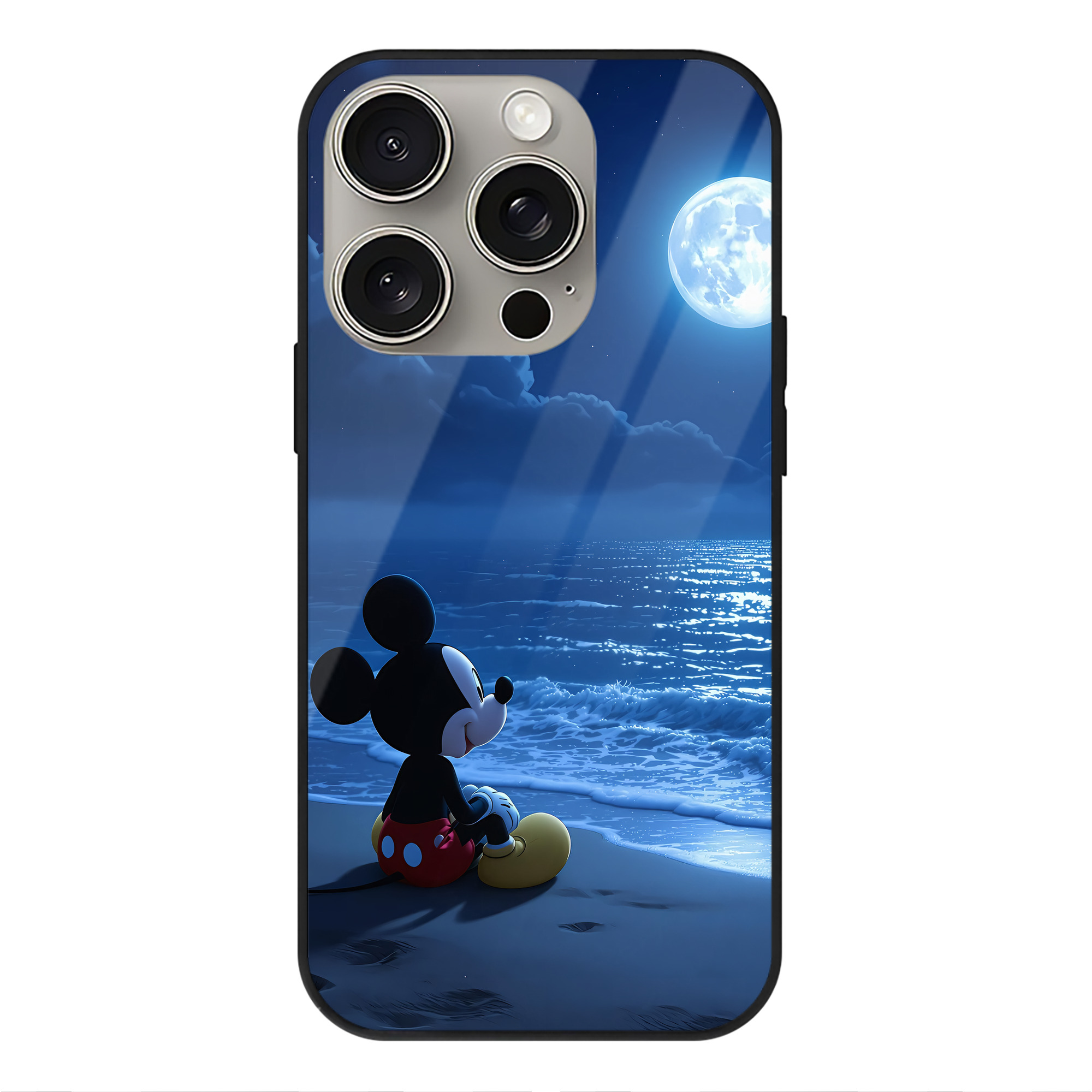 （画像用） ミッキーマウス Mickey Mouse 【iPhone15Pro対応】スマホケース 耐衝撃＆黄変防止 背面ガラス