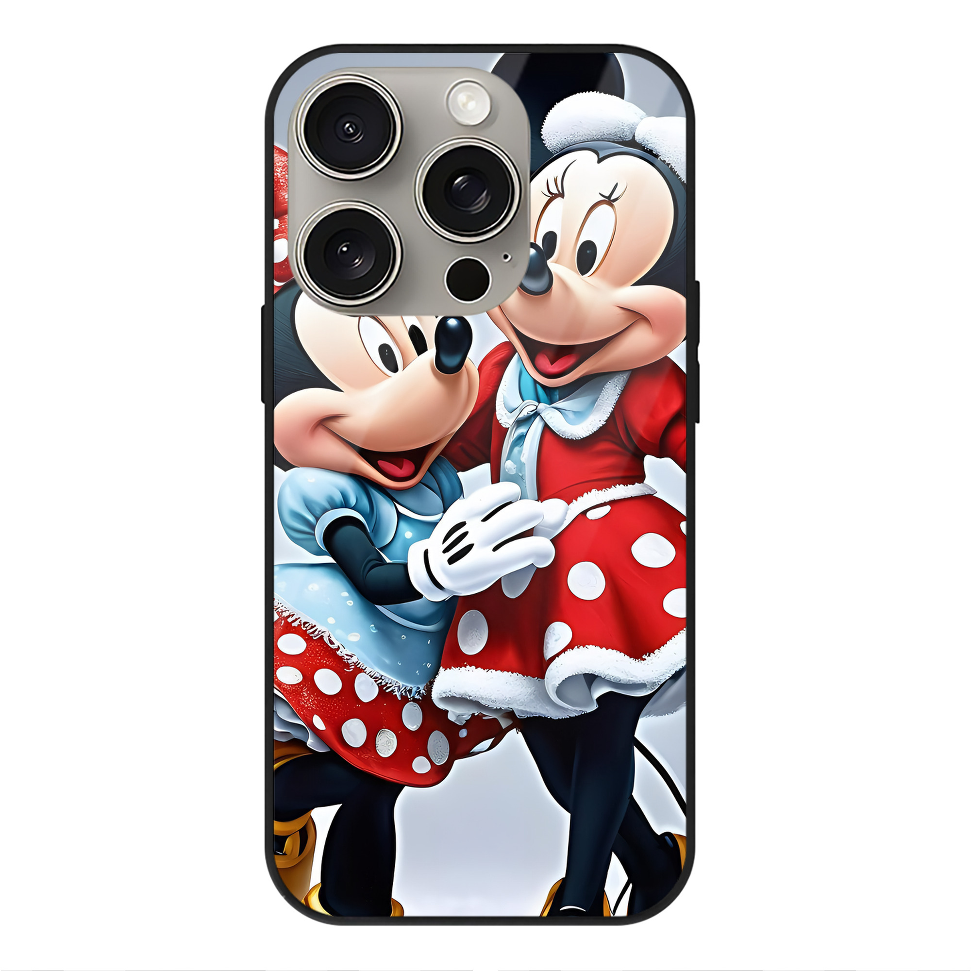 （画像用） ミッキーマウス Mickey Mouse 【iPhone15Pro対応】スマホケース 耐衝撃＆黄変防止 背面ガラス