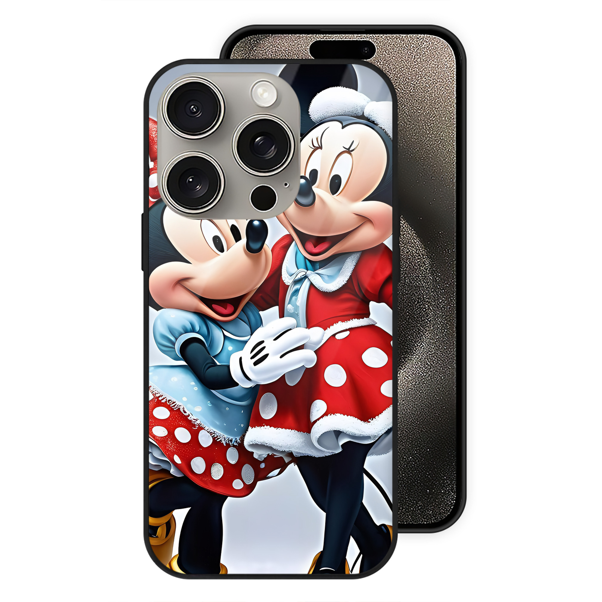（画像用） ミッキーマウス Mickey Mouse 【iPhone15Pro対応】スマホケース 耐衝撃＆黄変防止 背面ガラス
