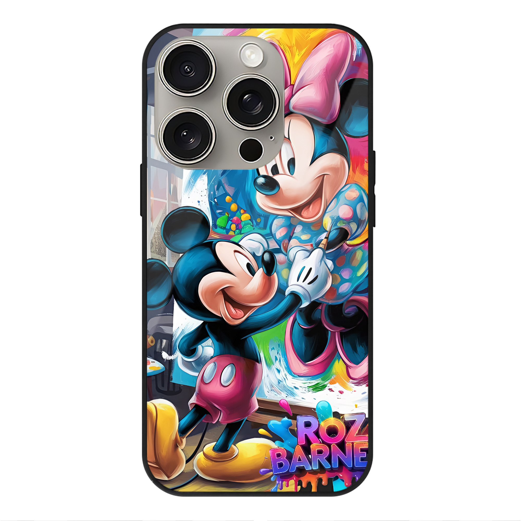 （画像用） ミッキーマウス Mickey Mouse 【iPhone15Pro対応】スマホケース 耐衝撃＆黄変防止 背面ガラス