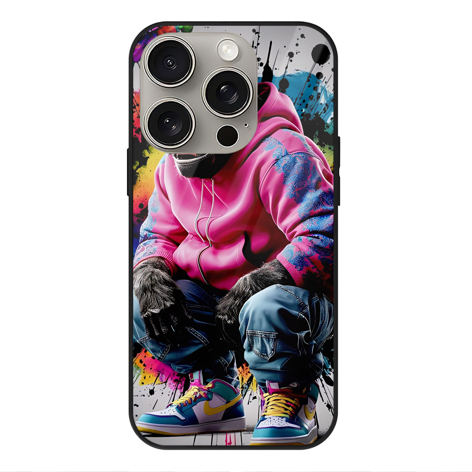 （画像用） ミッキーマウス Mickey Mouse 【iPhone15Pro対応】スマホケース 耐衝撃＆黄変防止 背面ガラス