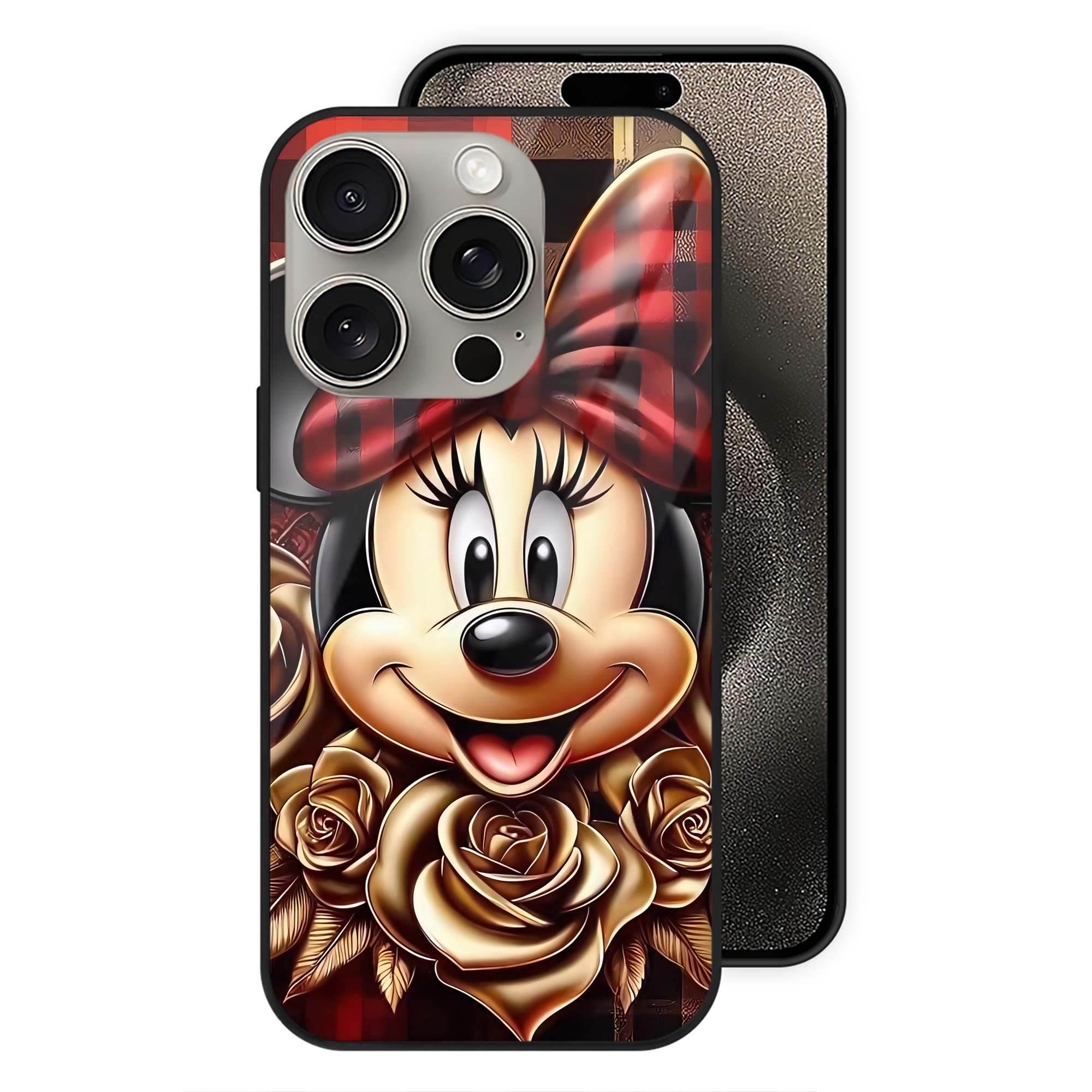 （画像用） ミッキーマウス Mickey Mouse 【iPhone15Pro対応】スマホケース 耐衝撃＆黄変防止 背面ガラス