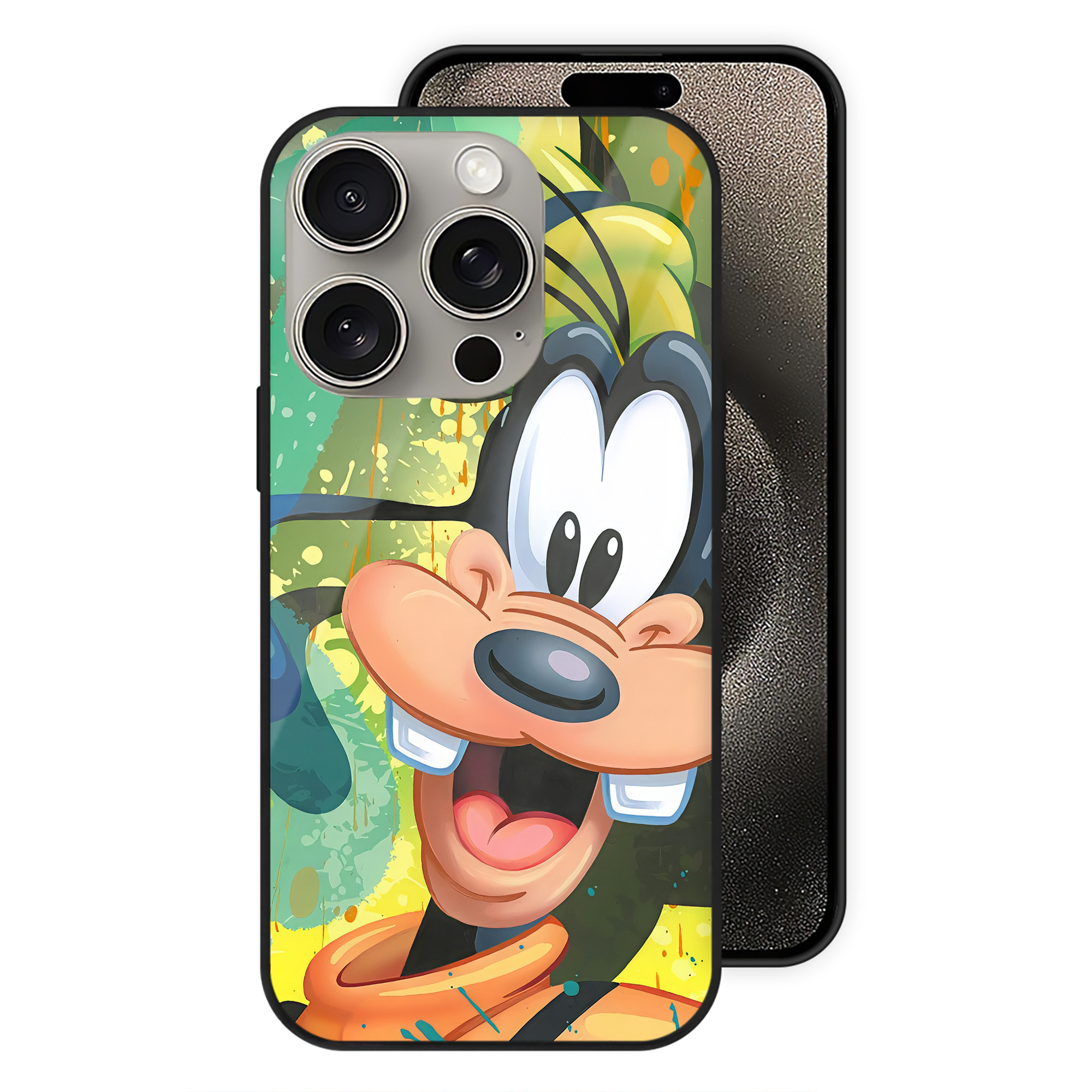 （画像用） ミッキーマウス Mickey Mouse 【iPhone15Pro対応】スマホケース 耐衝撃＆黄変防止 背面ガラス