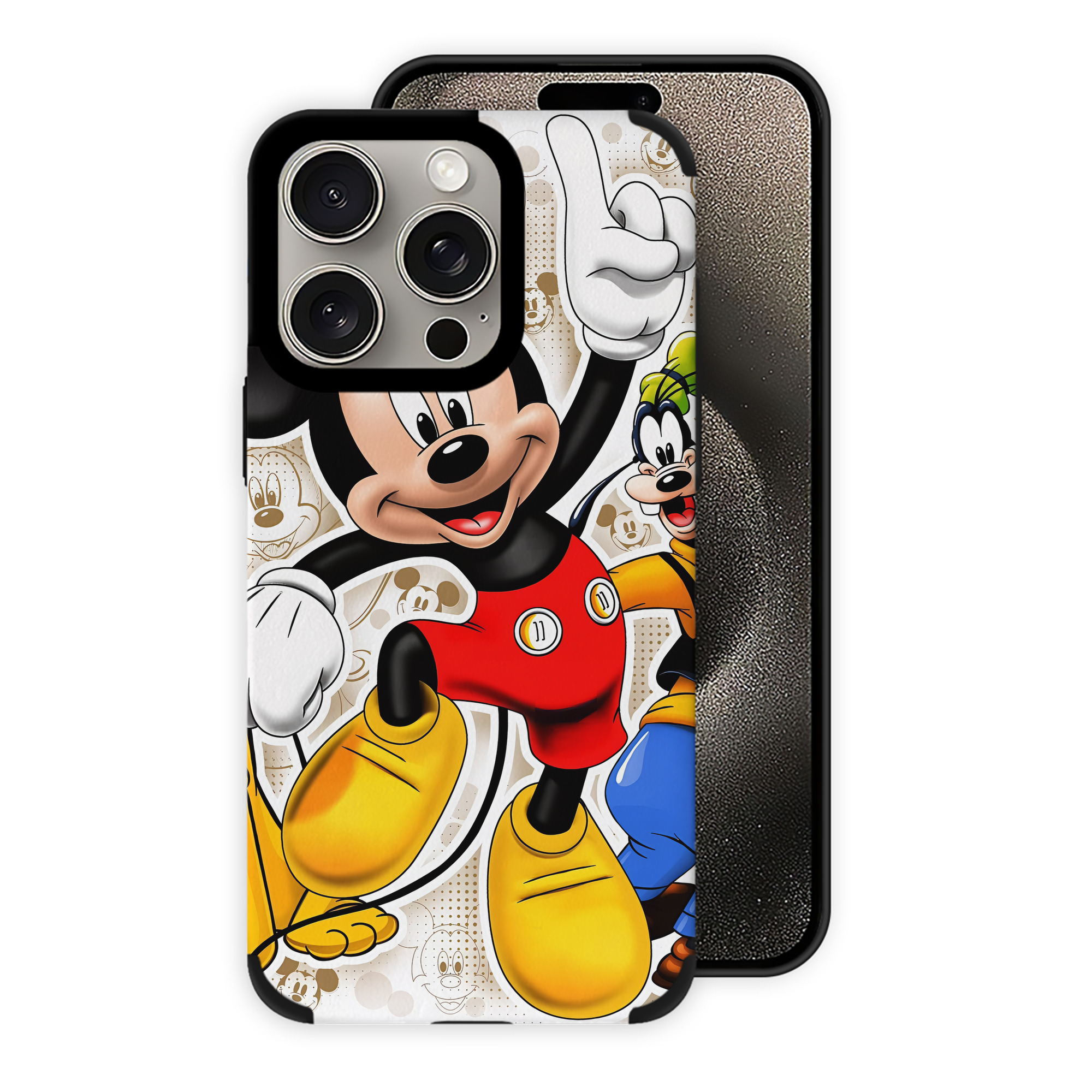 （画像用） ミッキーマウス Mickey Mouse 【iPhone15ProMax対応】 PUレザー スマホケース 耐衝撃＆黄変防止