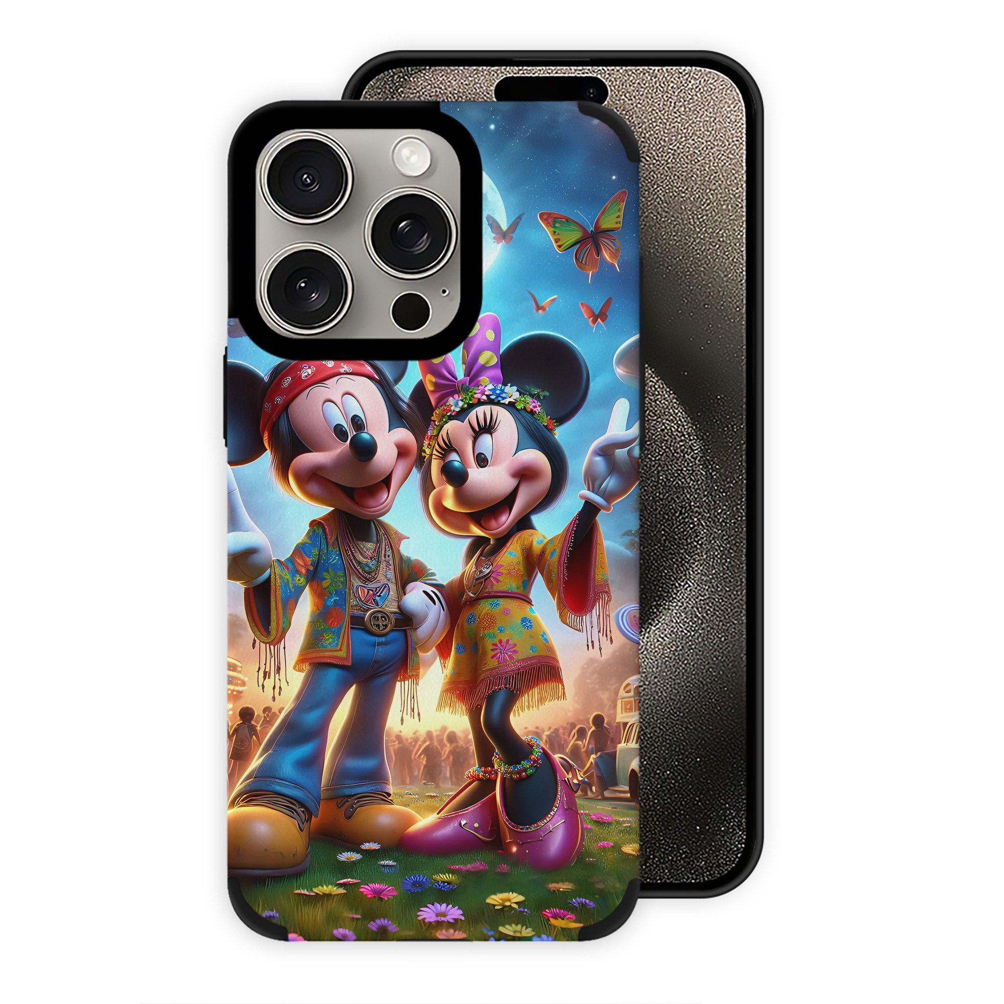 （画像用） ミッキーマウス Mickey Mouse 【iPhone15ProMax対応】 PUレザー スマホケース 耐衝撃＆黄変防止