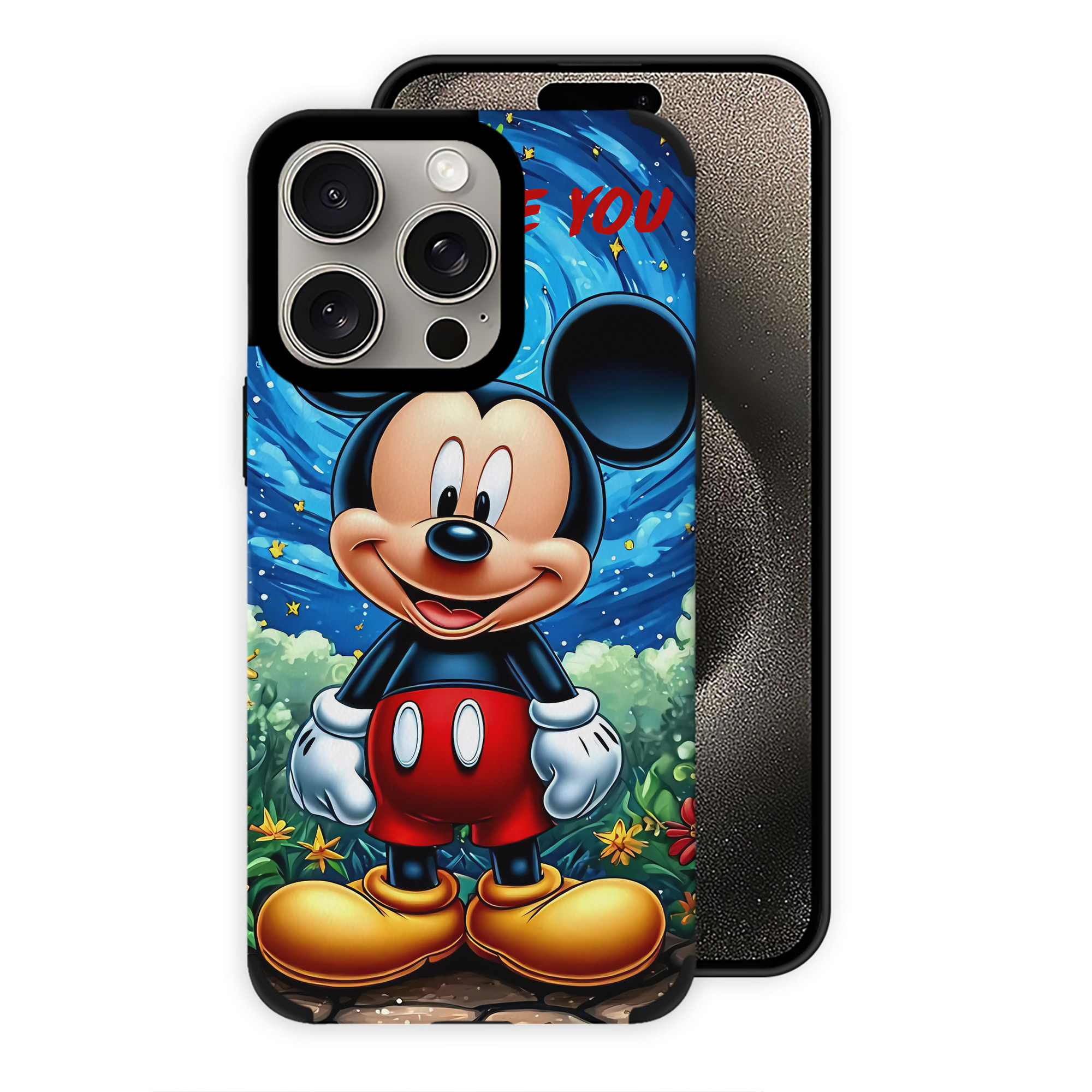（画像用） ミッキーマウス Mickey Mouse 【iPhone15ProMax対応】 PUレザー スマホケース 耐衝撃＆黄変防止