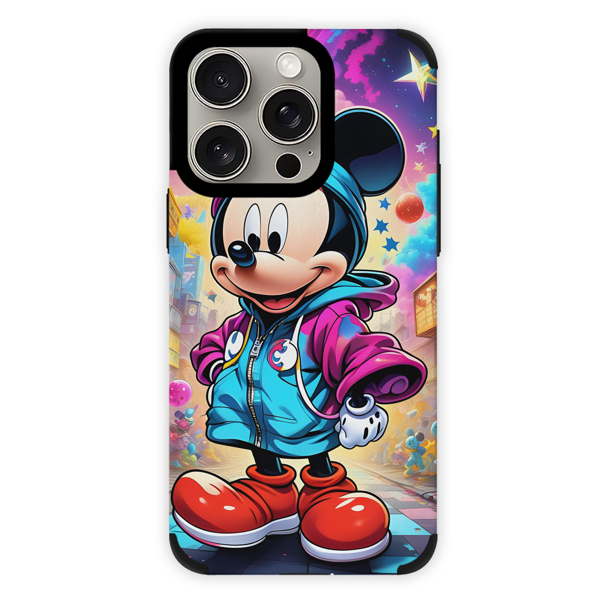 （画像用） ミッキーマウス Mickey Mouse 【iPhone15ProMax対応】 PUレザー スマホケース 耐衝撃＆黄変防止