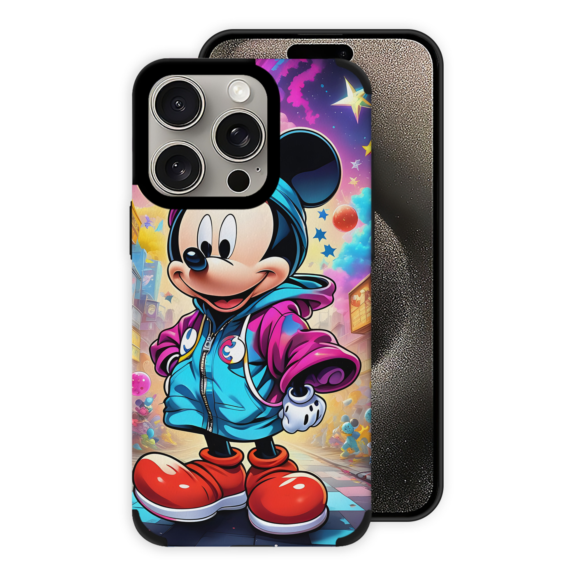 （画像用） ミッキーマウス Mickey Mouse 【iPhone15ProMax対応】 PUレザー スマホケース 耐衝撃＆黄変防止