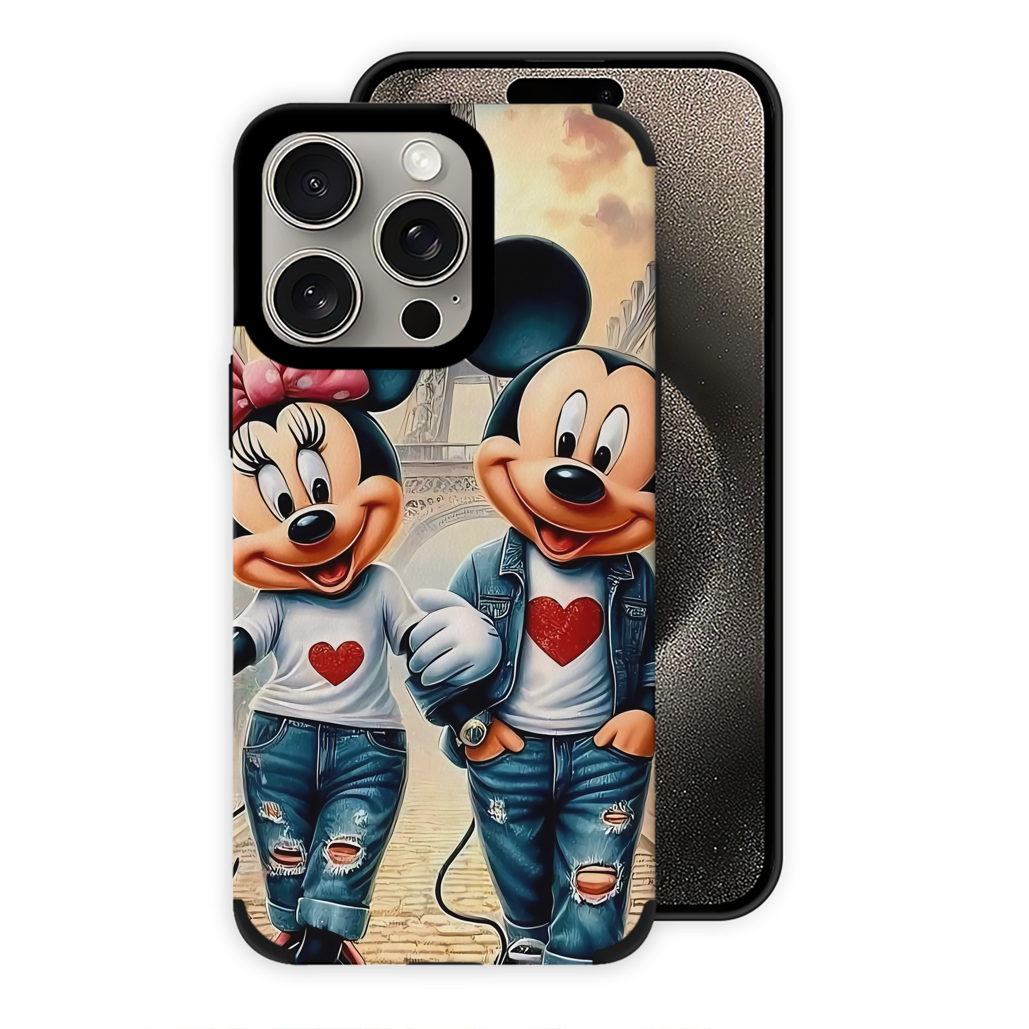 （画像用） ミッキーマウス Mickey Mouse 【iPhone15ProMax対応】 PUレザー スマホケース 耐衝撃＆黄変防止