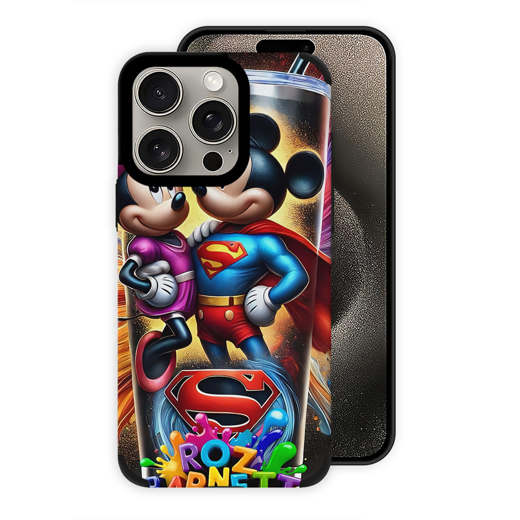 （画像用） ミッキーマウス Mickey Mouse 【iPhone15ProMax対応】 PUレザー スマホケース 耐衝撃＆黄変防止