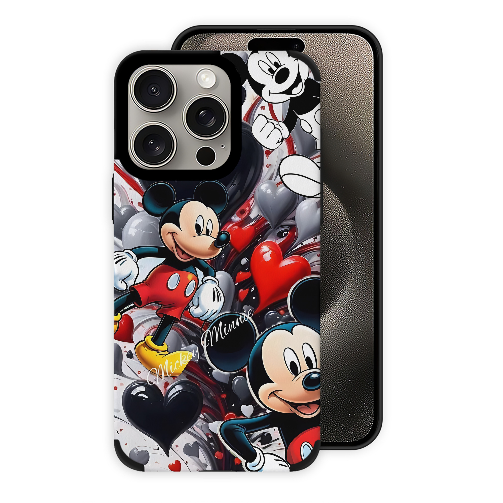 （画像用） ミッキーマウス Mickey Mouse 【iPhone15ProMax対応】 PUレザー スマホケース 耐衝撃＆黄変防止