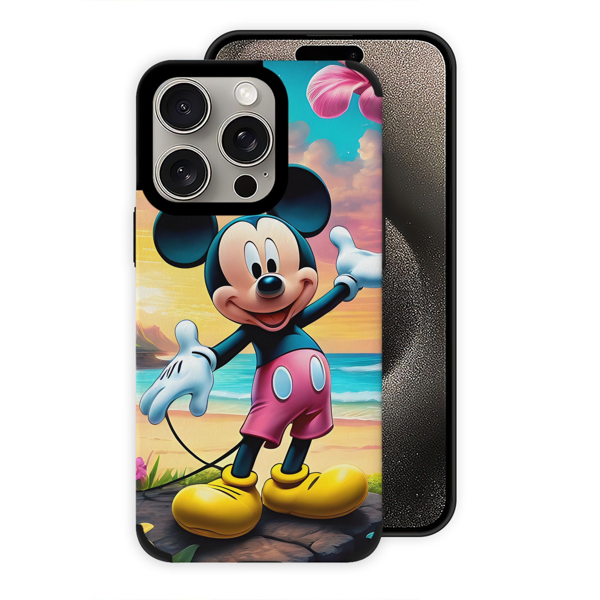 （画像用） ミッキーマウス Mickey Mouse 【iPhone15ProMax対応】 PUレザー スマホケース 耐衝撃＆黄変防止