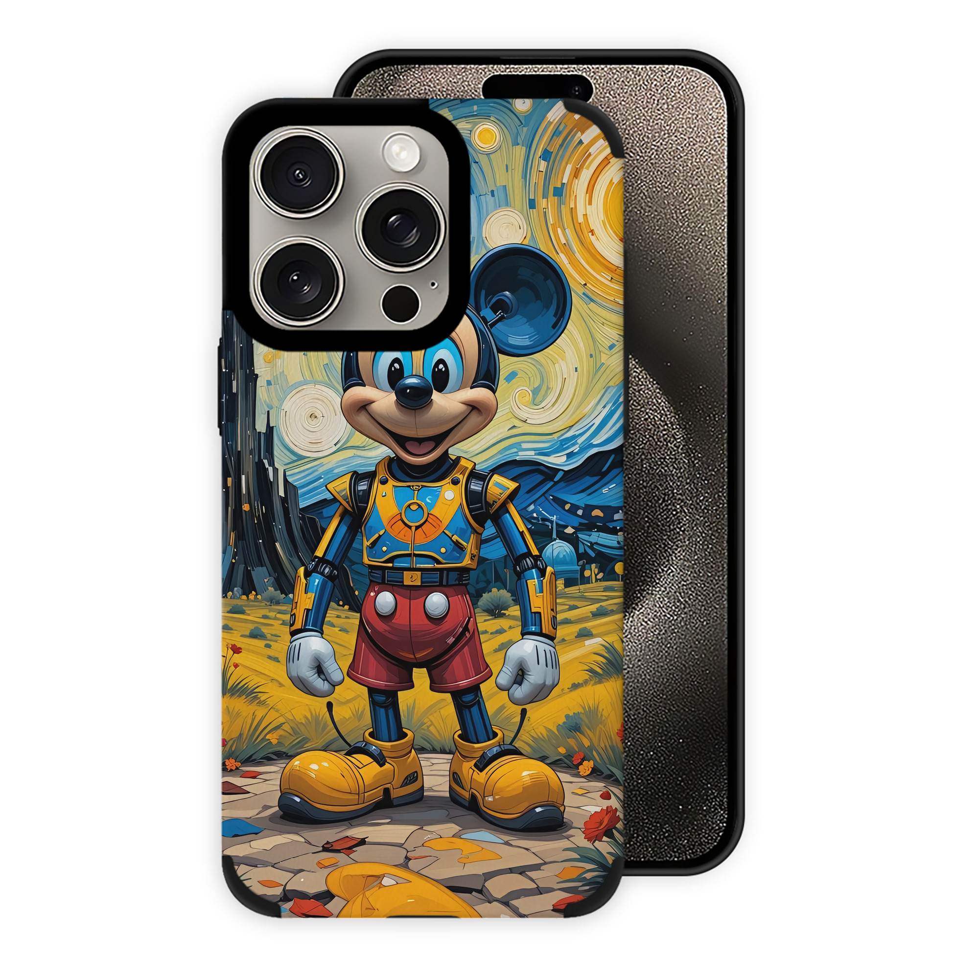 （画像用） ミッキーマウス Mickey Mouse 【iPhone15ProMax対応】 PUレザー スマホケース 耐衝撃＆黄変防止